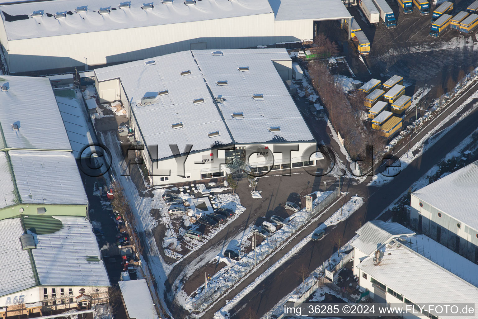 Horst Industrial Estate in the district Minderslachen in Kandel in the state Rhineland-Palatinate, Germany from a drone