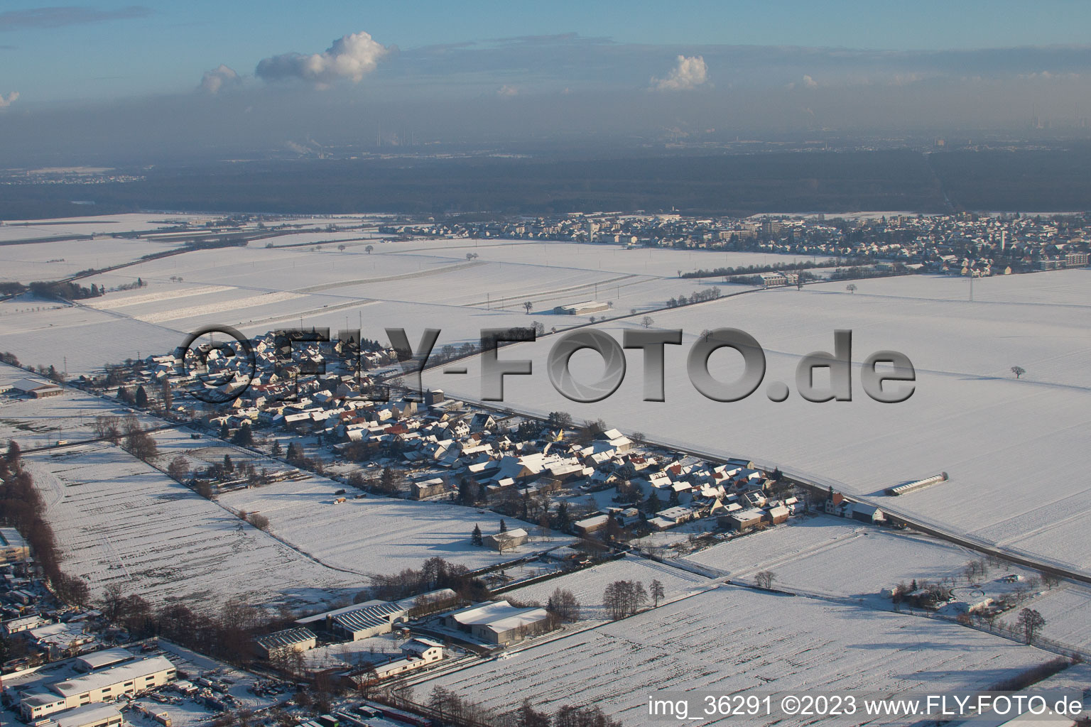 Aerial photograpy of District Minderslachen in Kandel in the state Rhineland-Palatinate, Germany