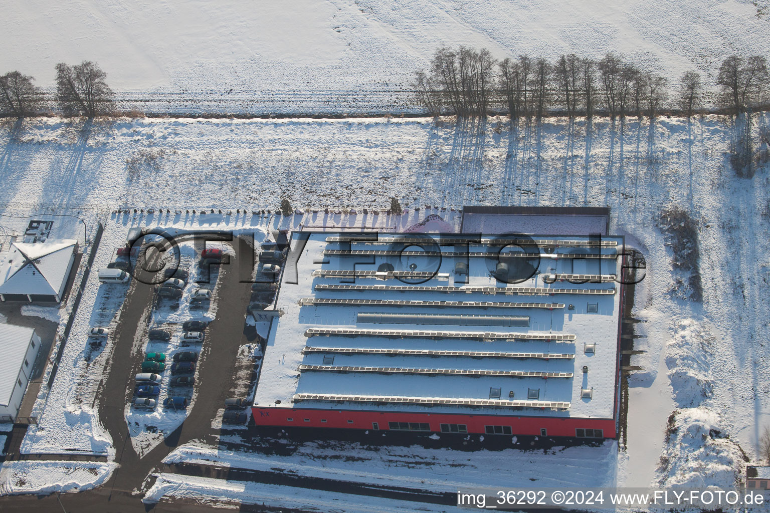 Aerial view of Horst Industrial Estate in the district Minderslachen in Kandel in the state Rhineland-Palatinate, Germany