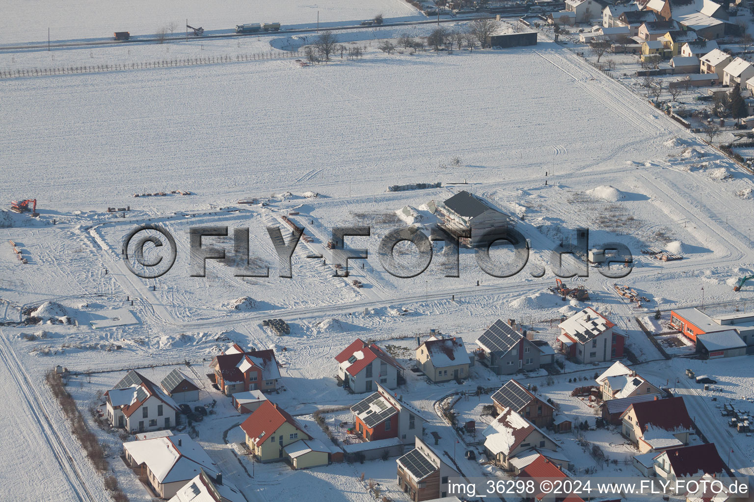 Drone image of Steinweiler in the state Rhineland-Palatinate, Germany