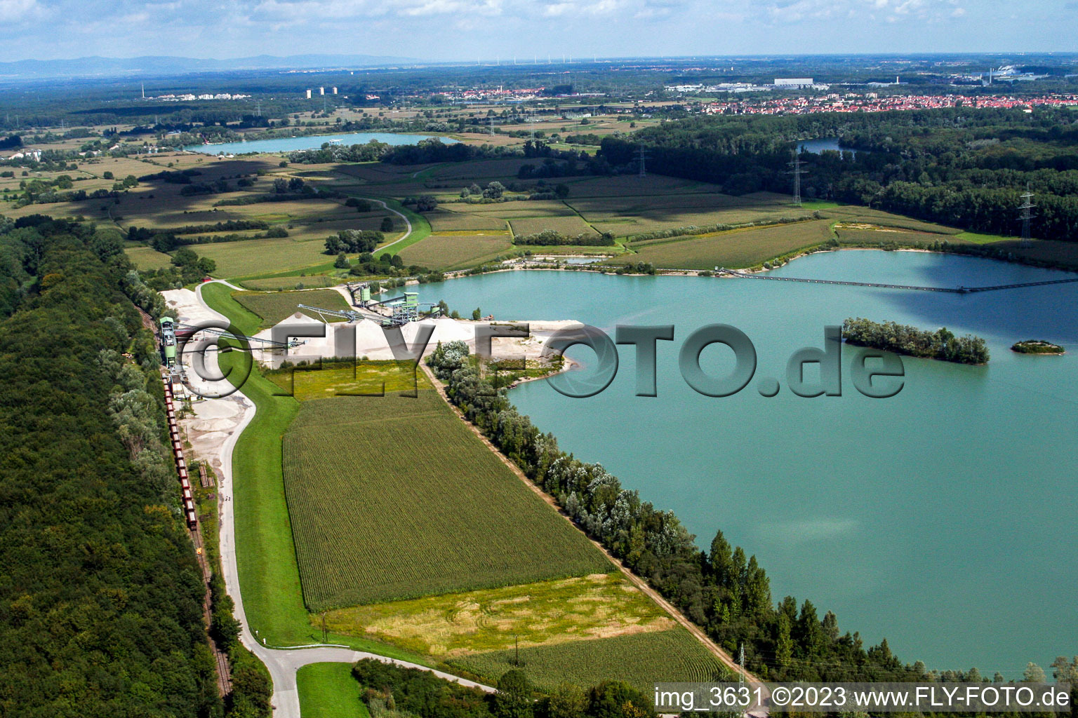 Quarry ponds in Hagenbach in the state Rhineland-Palatinate, Germany