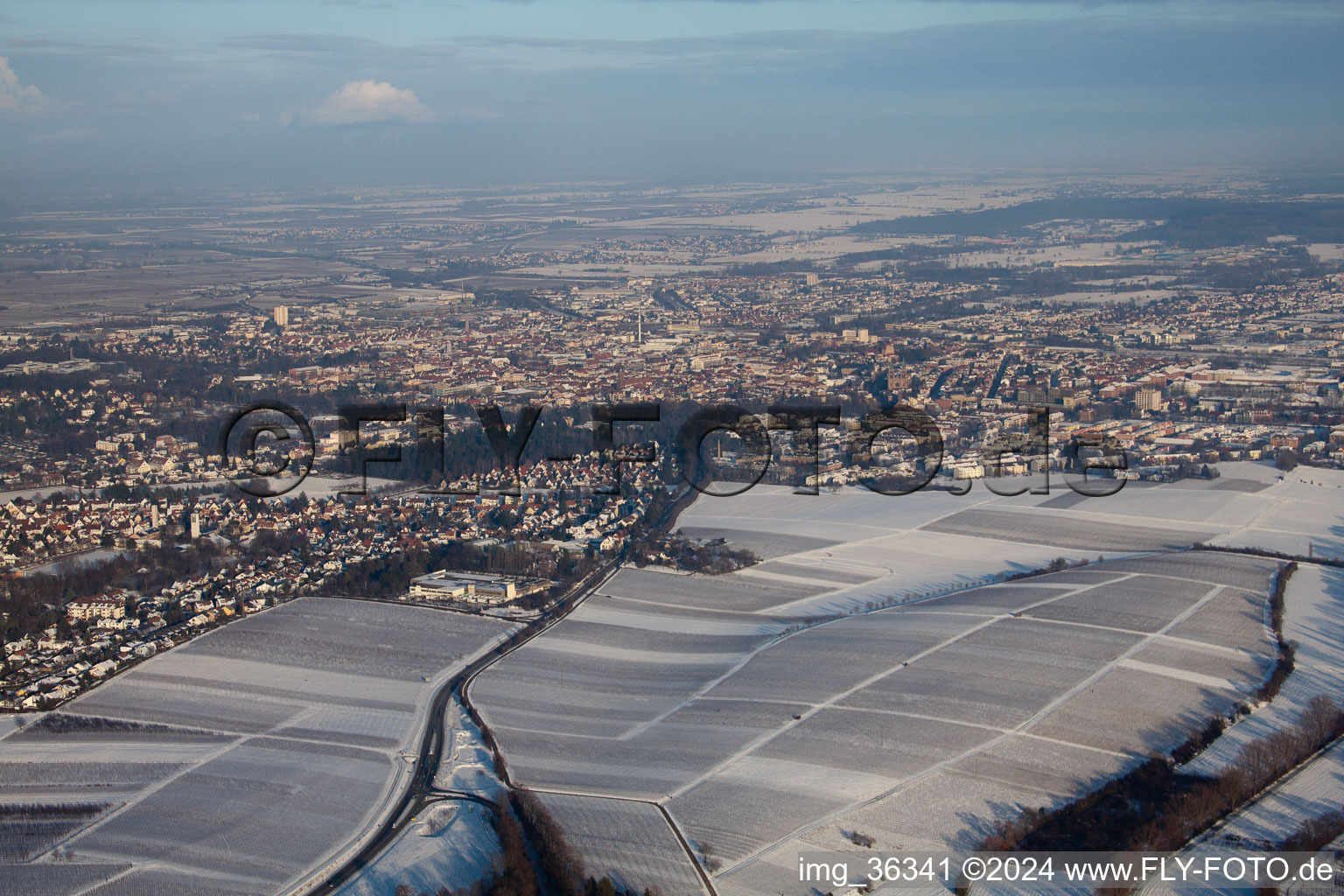 Landau in der Pfalz in the state Rhineland-Palatinate, Germany from above