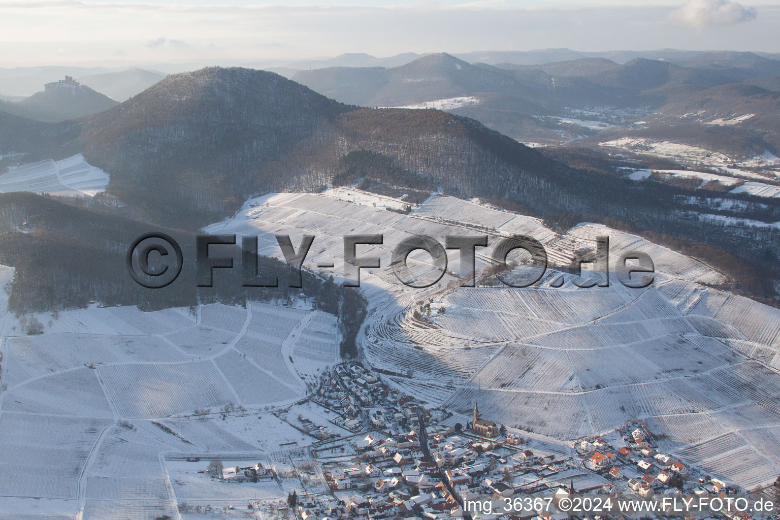 Ranschbach in the state Rhineland-Palatinate, Germany seen from above