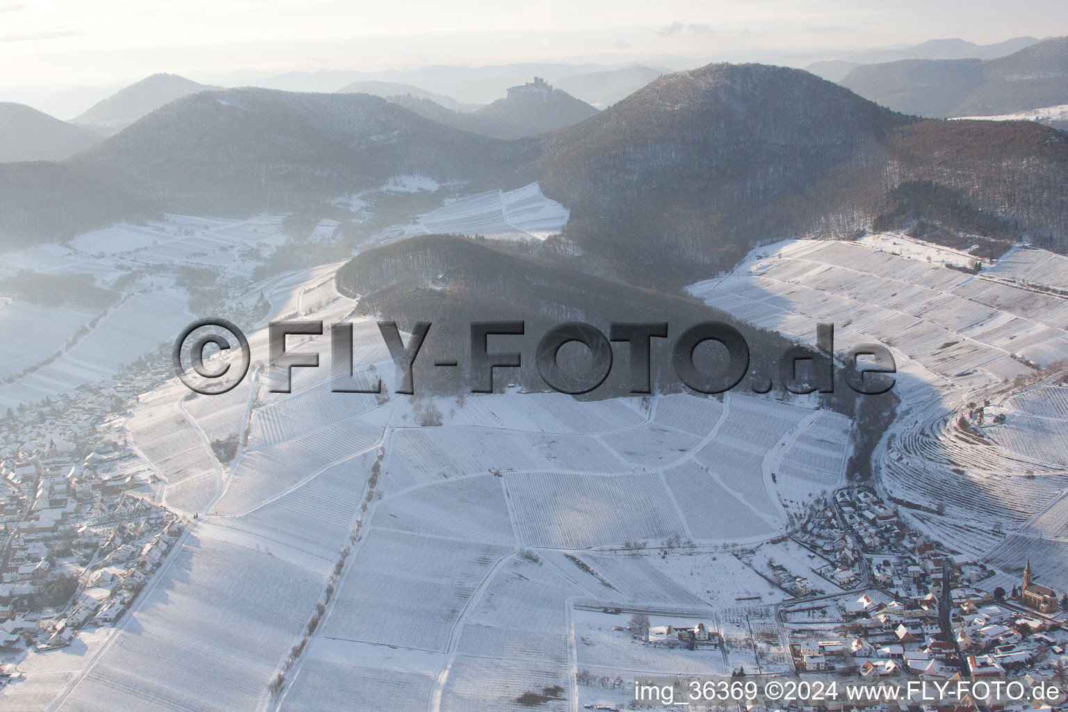 Drone image of Birkweiler in the state Rhineland-Palatinate, Germany