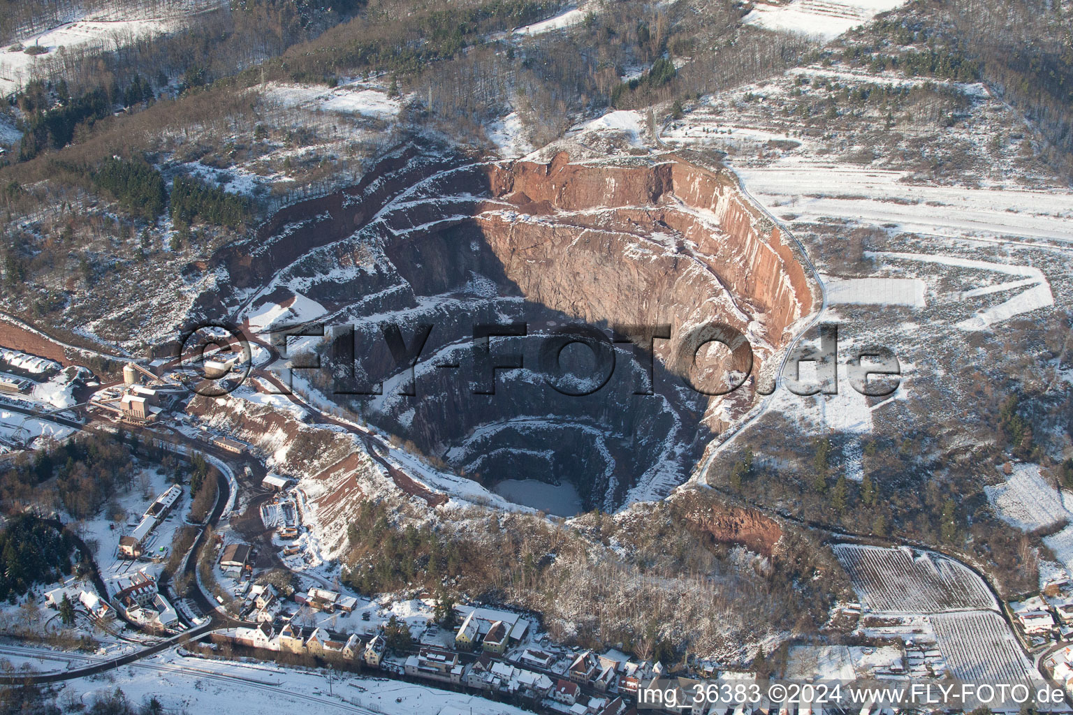 Winterly Quarry for the mining and handling of Basalt-Actien-Gesellschaft in Albersweiler in the state Rhineland-Palatinate