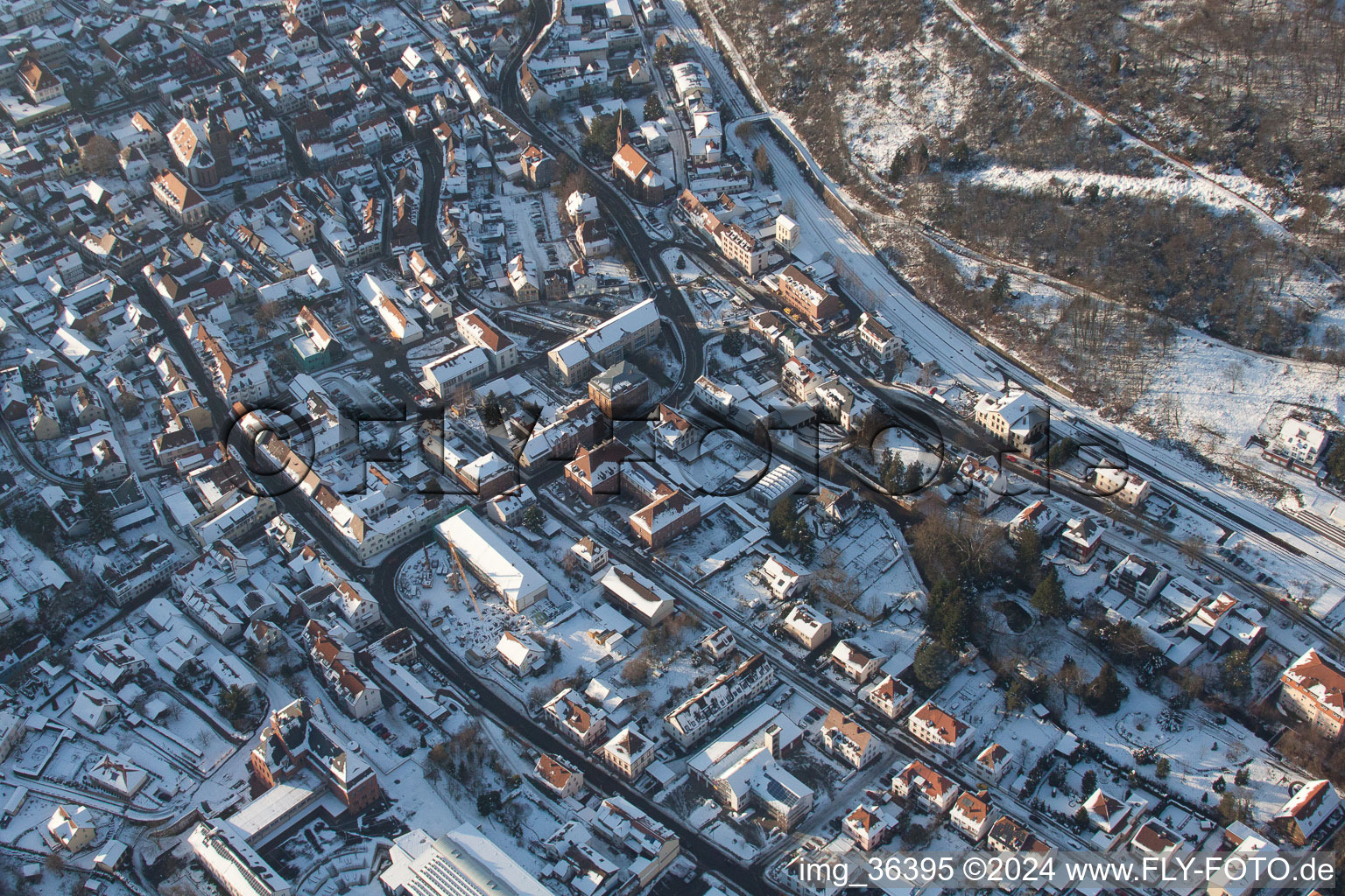 Aerial photograpy of Annweiler am Trifels in the state Rhineland-Palatinate, Germany