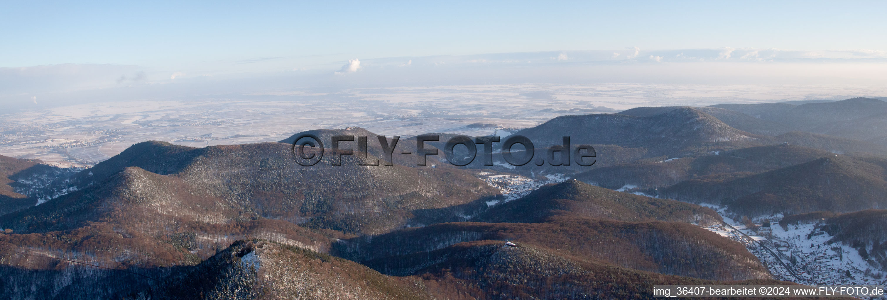 Waldrohrbach in the state Rhineland-Palatinate, Germany from the plane