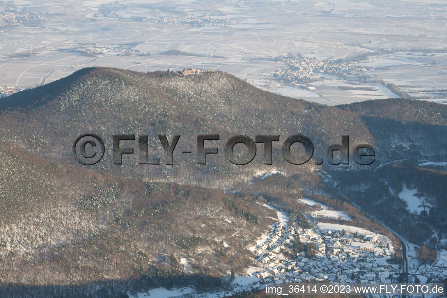 Waldrohrbach in the state Rhineland-Palatinate, Germany viewn from the air