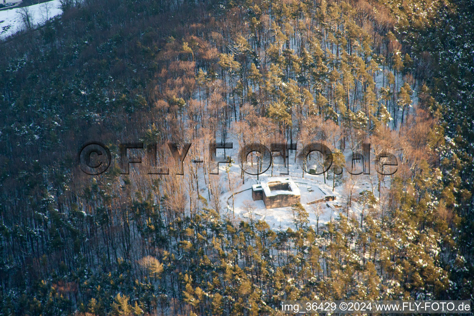 Bird's eye view of Klingenmünster in the state Rhineland-Palatinate, Germany