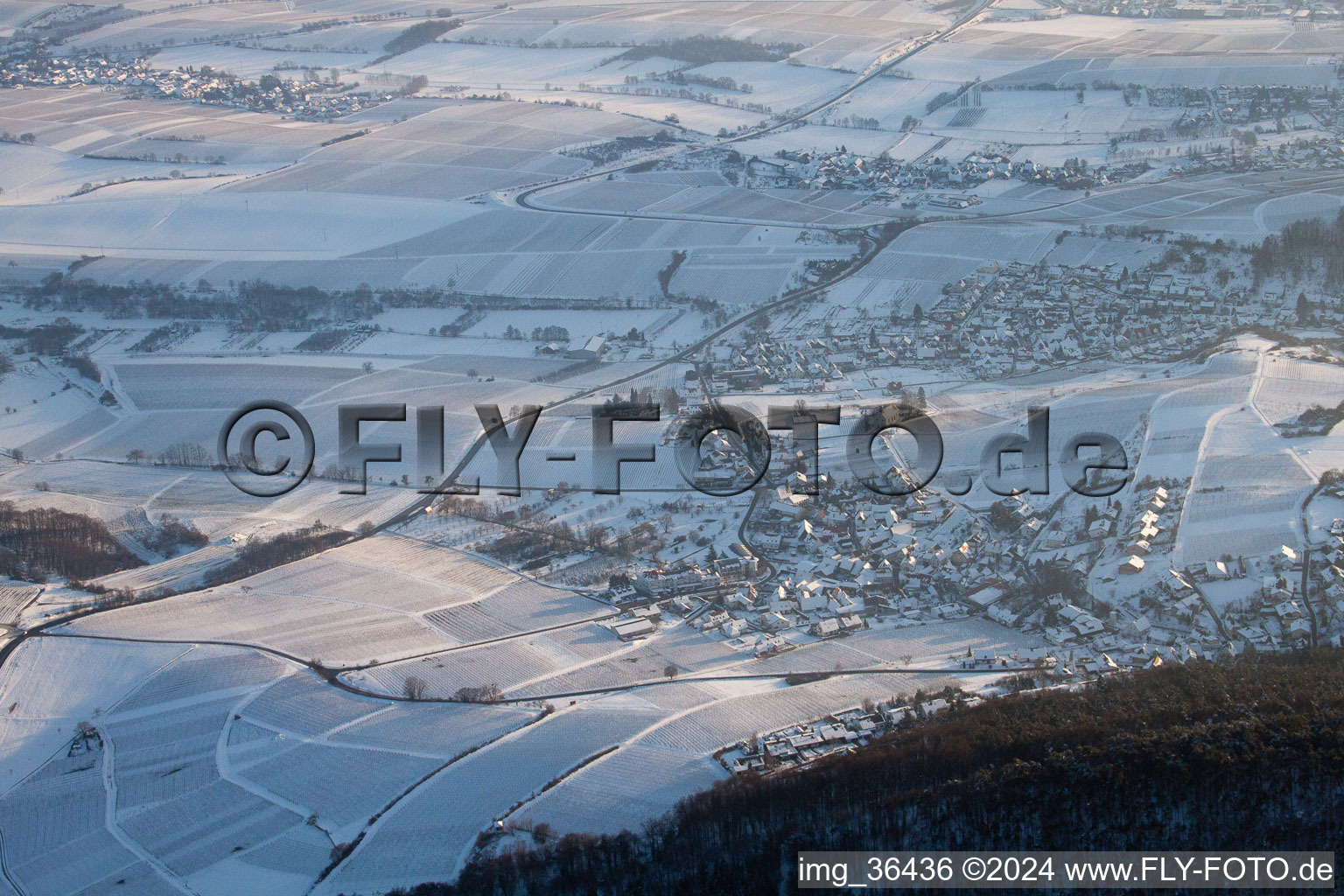 Drone image of Klingenmünster in the state Rhineland-Palatinate, Germany