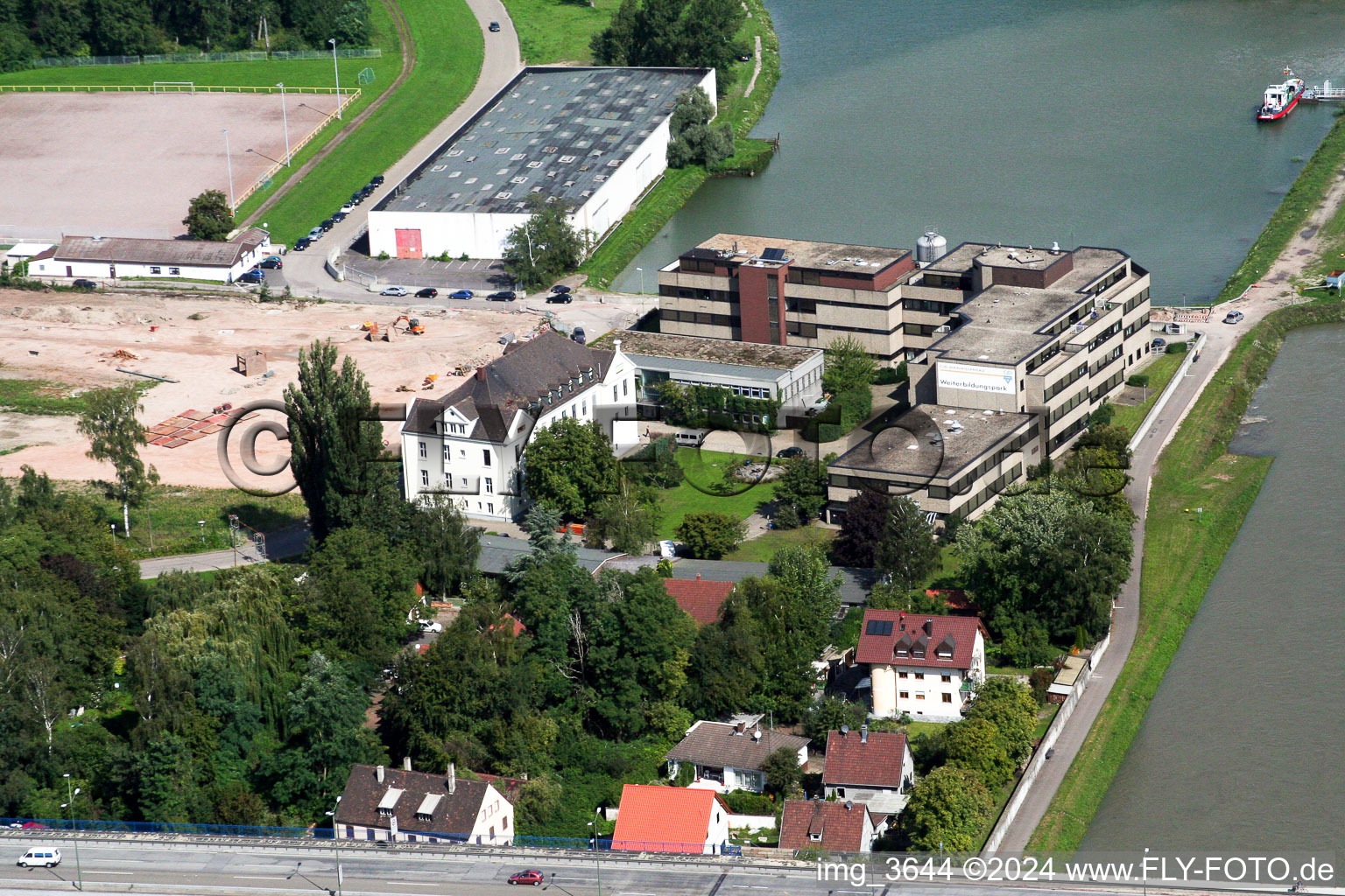 Specialist market centre construction site in the district Maximiliansau in Wörth am Rhein in the state Rhineland-Palatinate, Germany