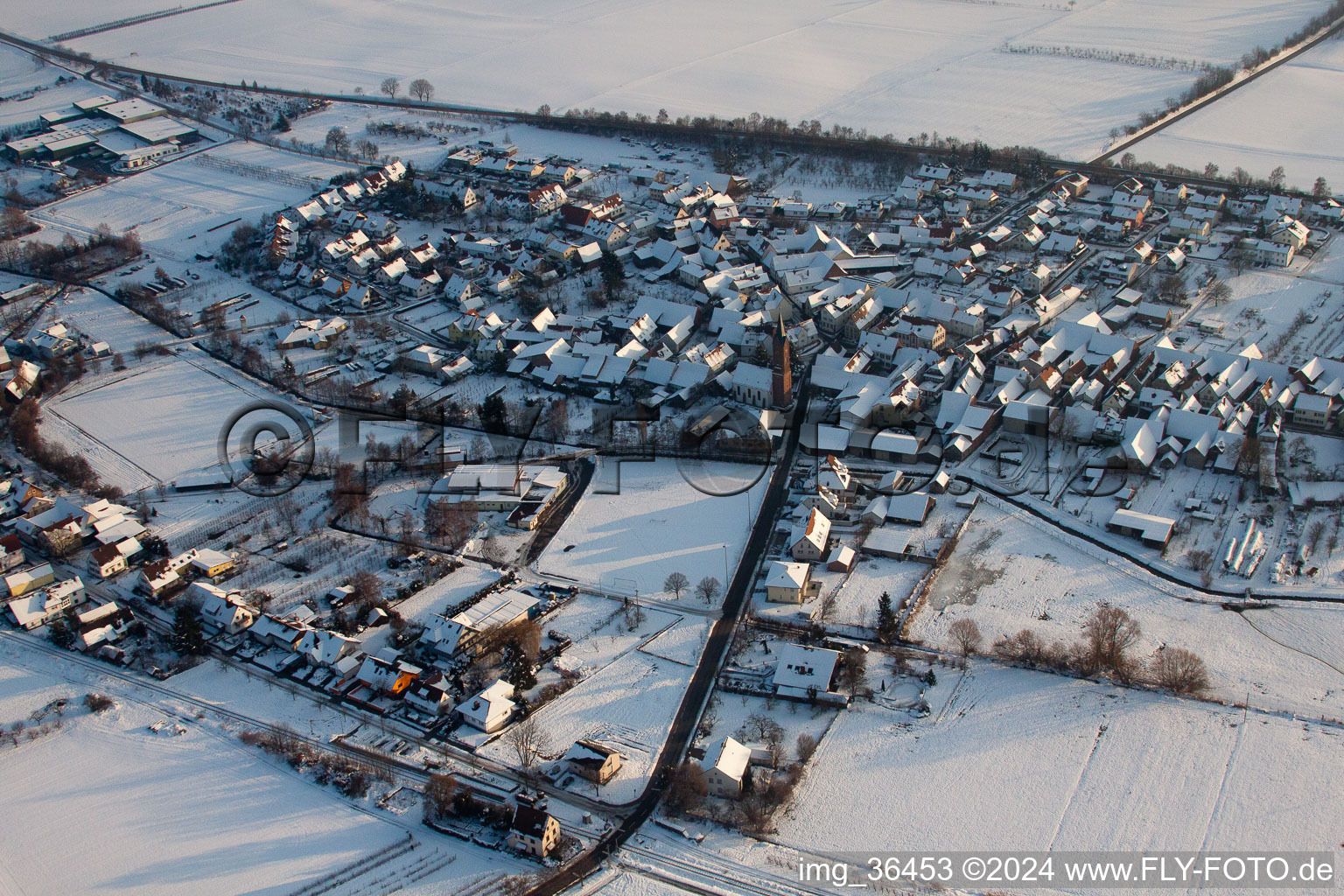 In winter in the district Kapellen in Kapellen-Drusweiler in the state Rhineland-Palatinate, Germany