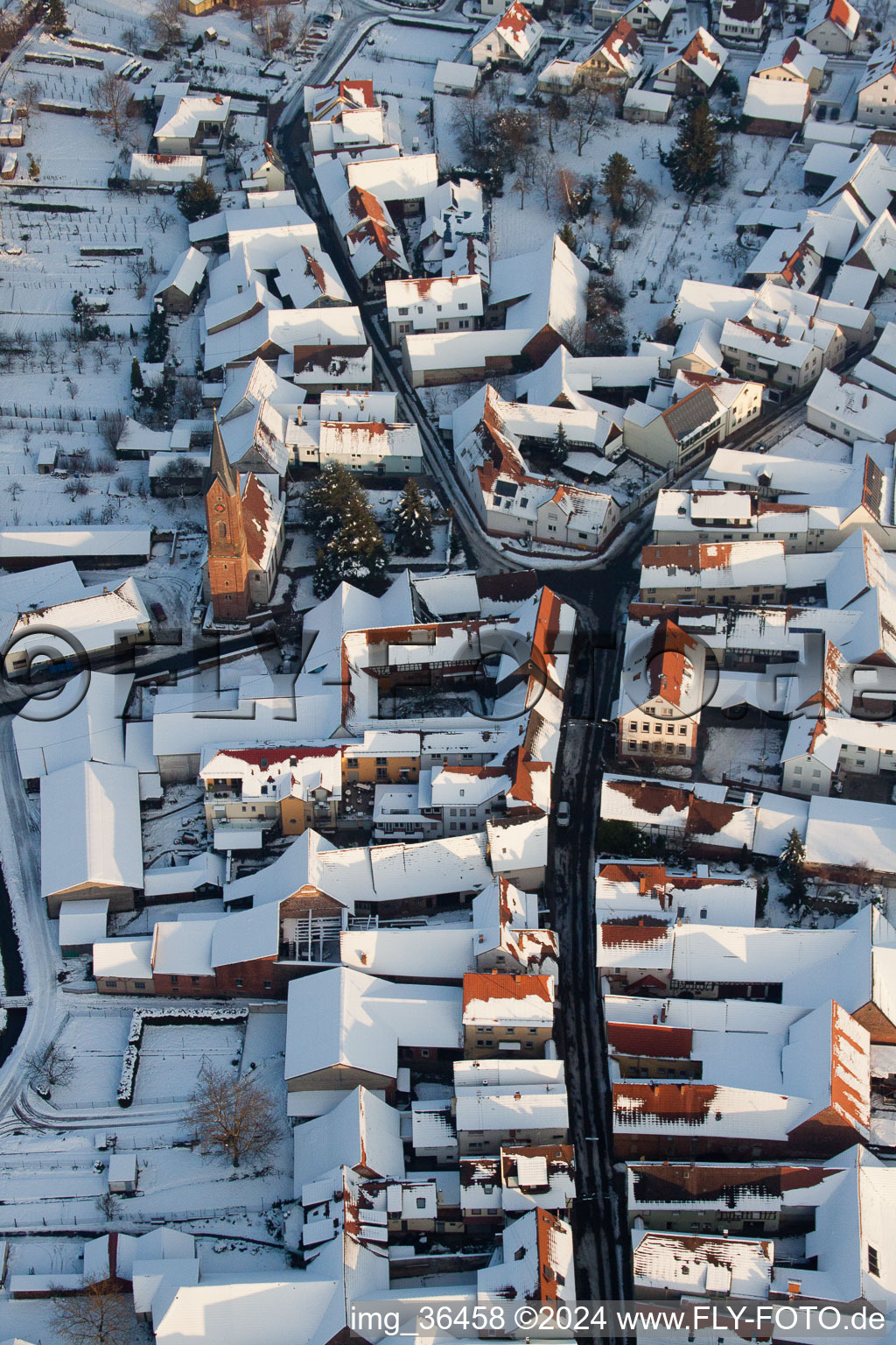 District Kapellen in Kapellen-Drusweiler in the state Rhineland-Palatinate, Germany from the plane