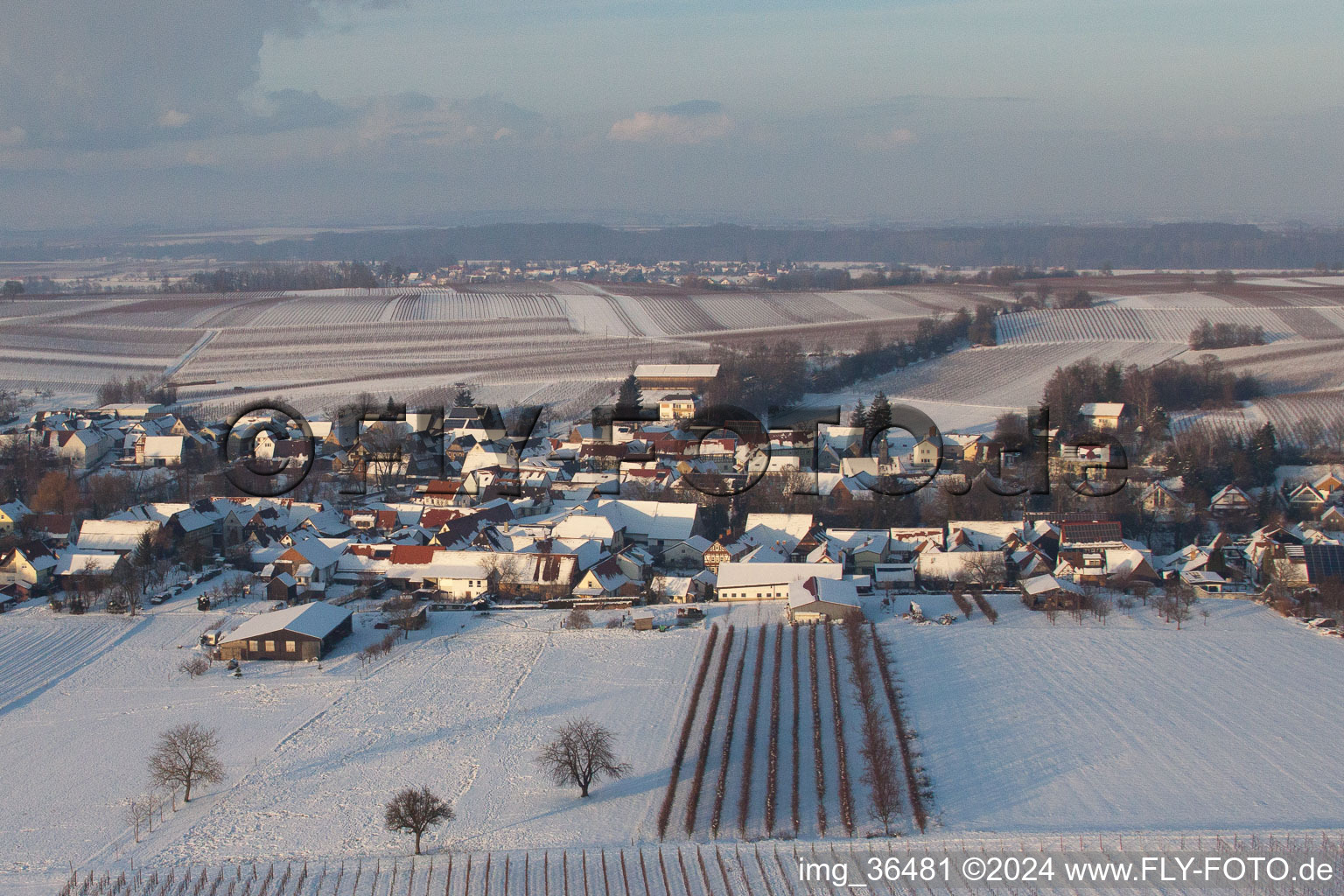 Dierbach in the state Rhineland-Palatinate, Germany seen from above