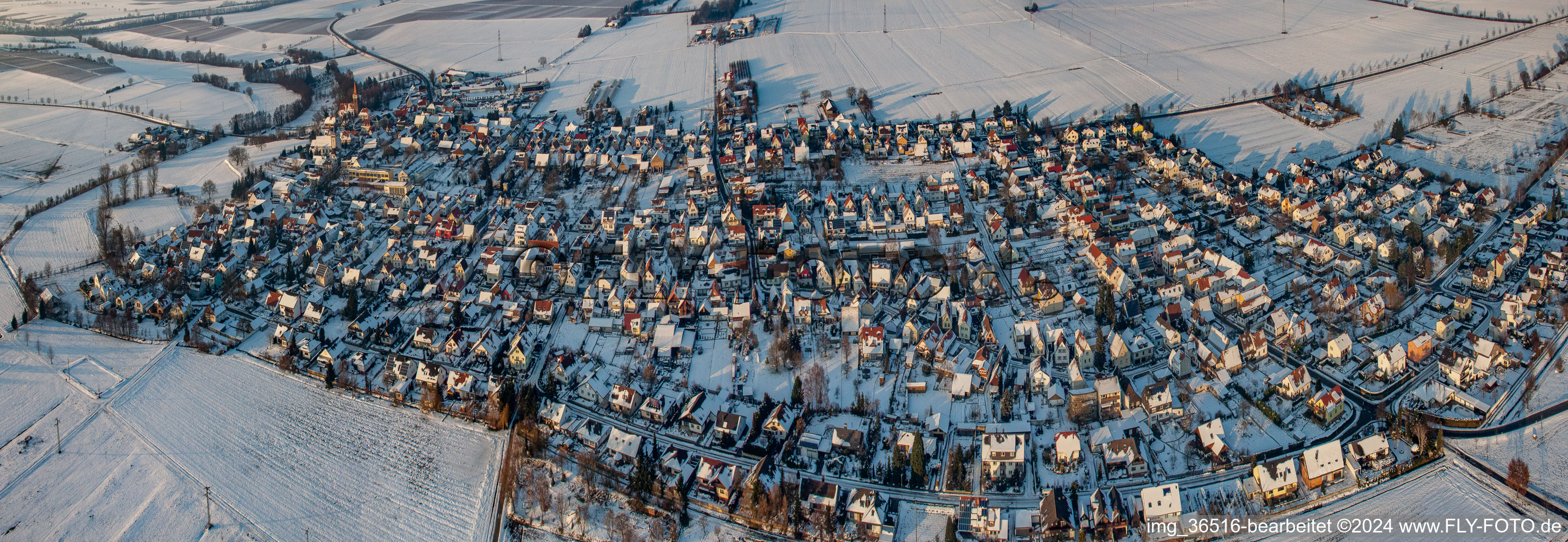 Minfeld in the state Rhineland-Palatinate, Germany from the plane