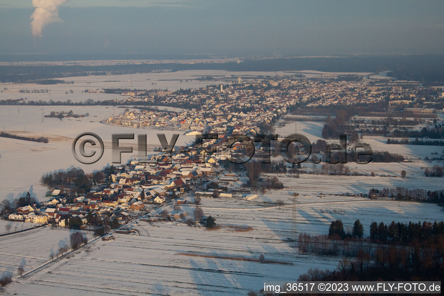 Aerial photograpy of From the west in Kandel in the state Rhineland-Palatinate, Germany