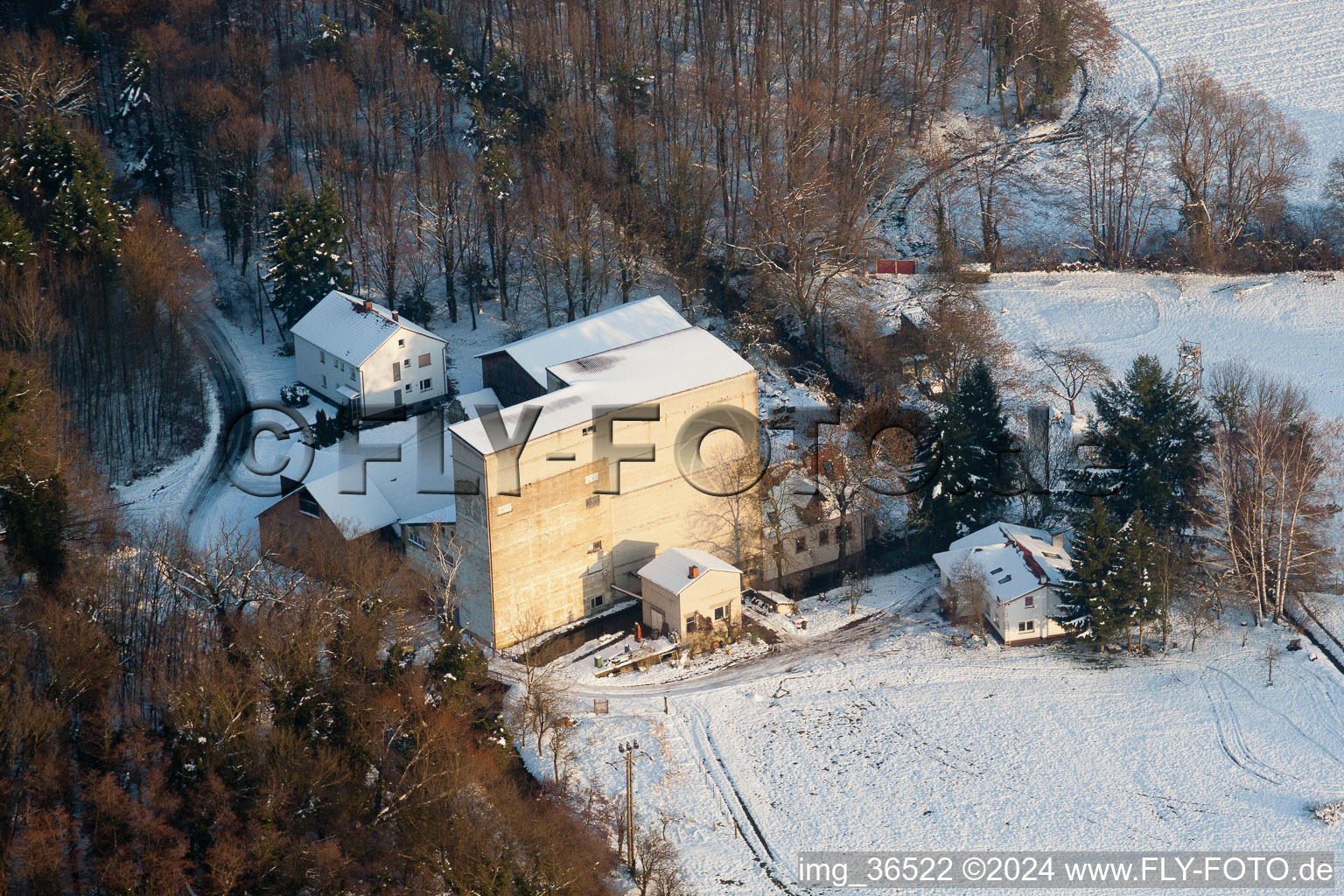 Minfeld in the state Rhineland-Palatinate, Germany viewn from the air