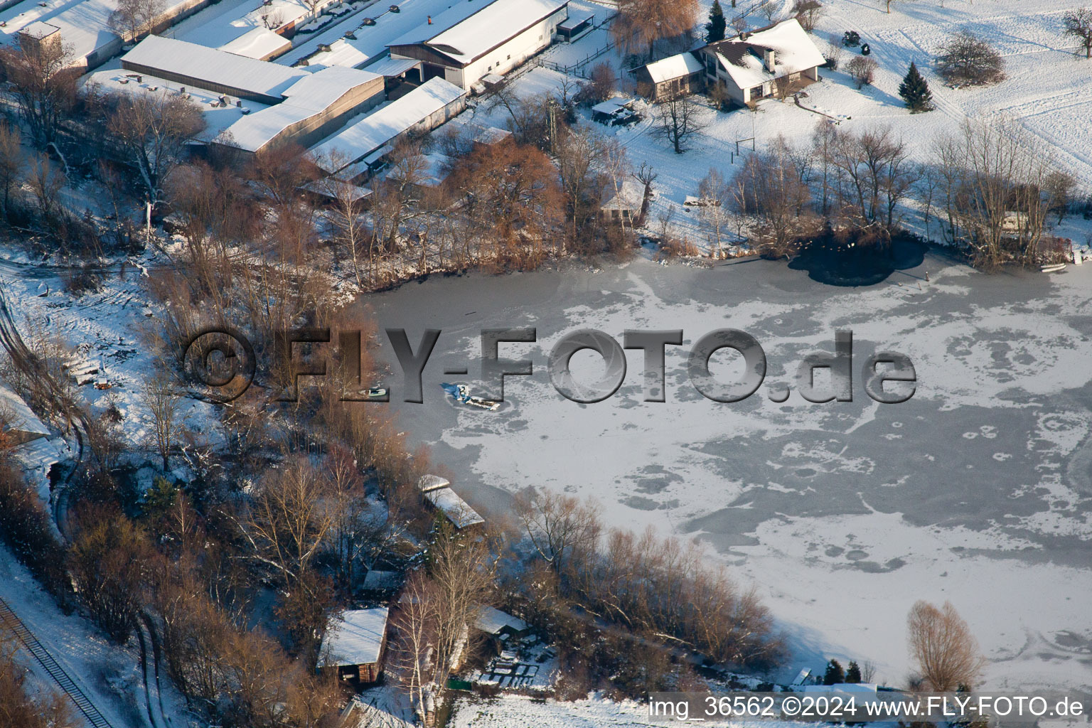 Bird's eye view of Neuburg in the state Rhineland-Palatinate, Germany