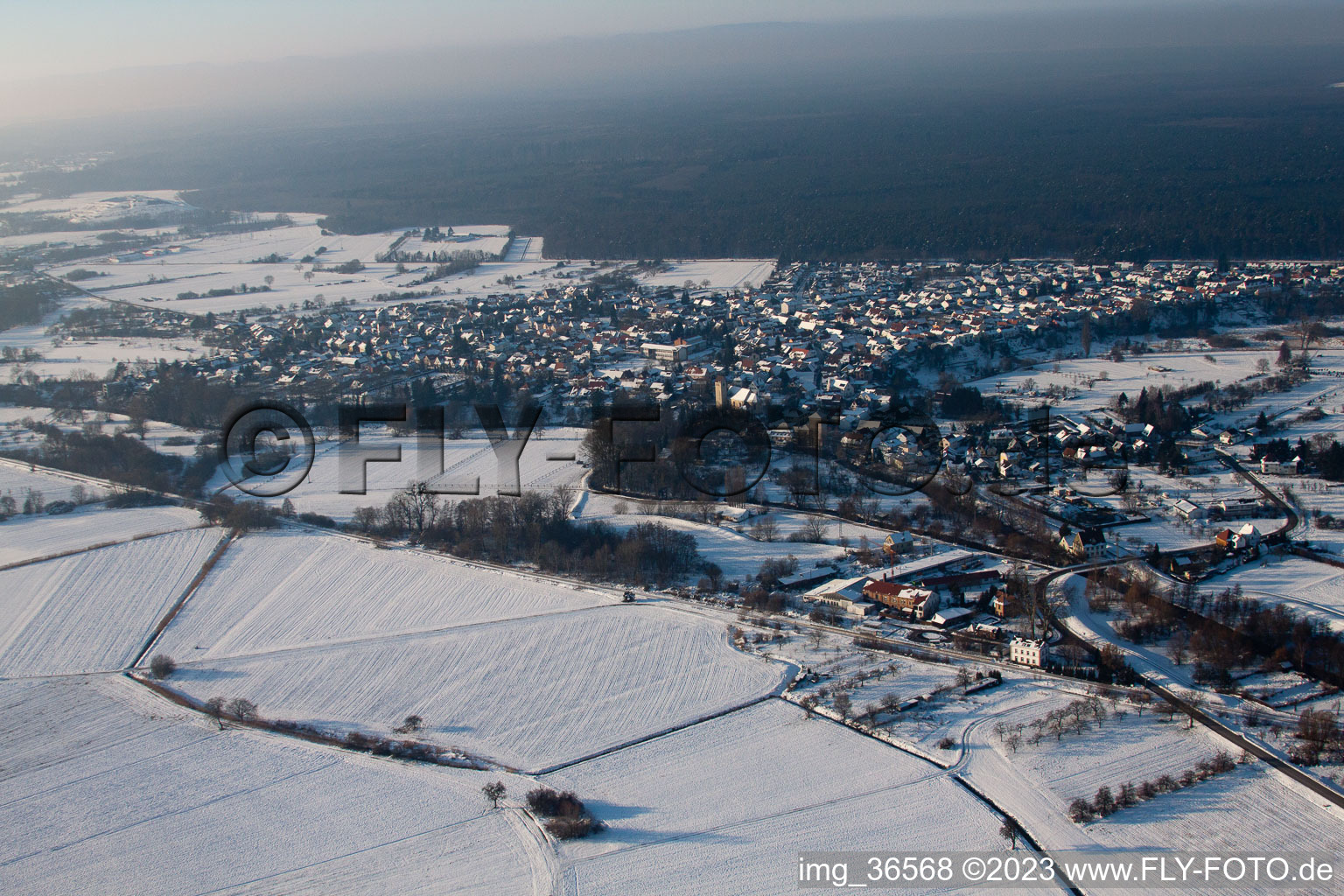 Berg in the state Rhineland-Palatinate, Germany from above