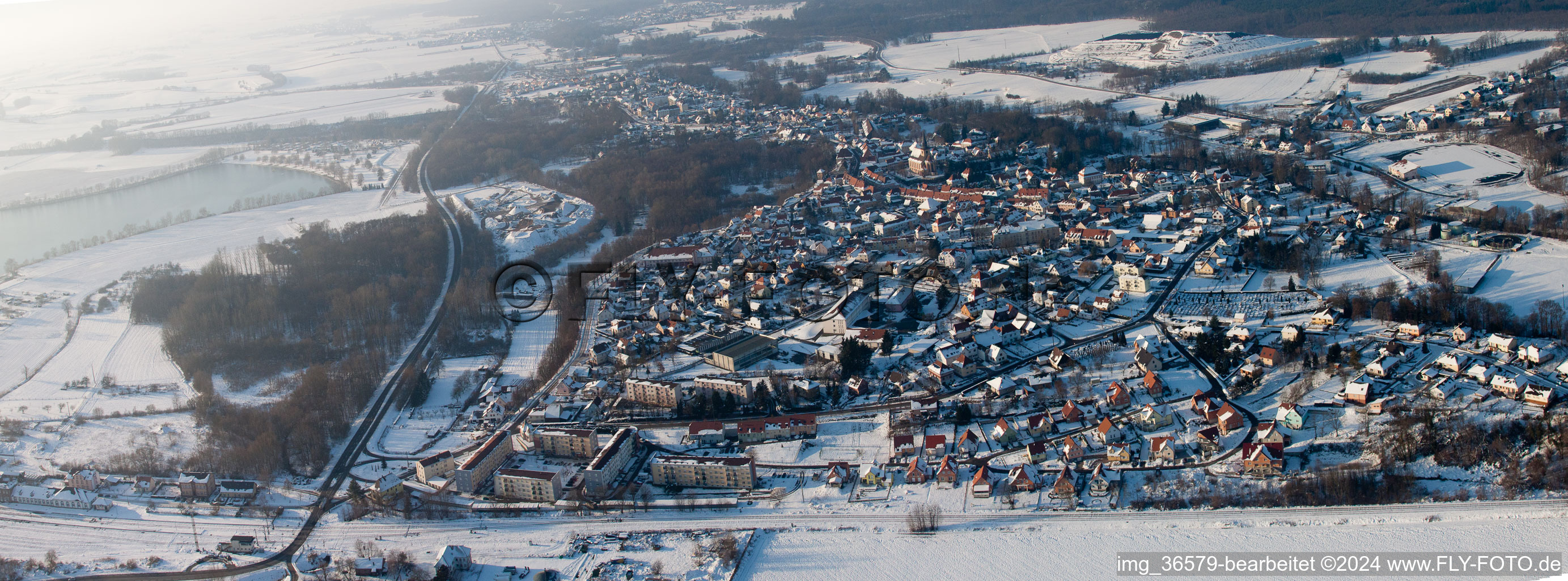 Lauterbourg in the state Bas-Rhin, France from the plane