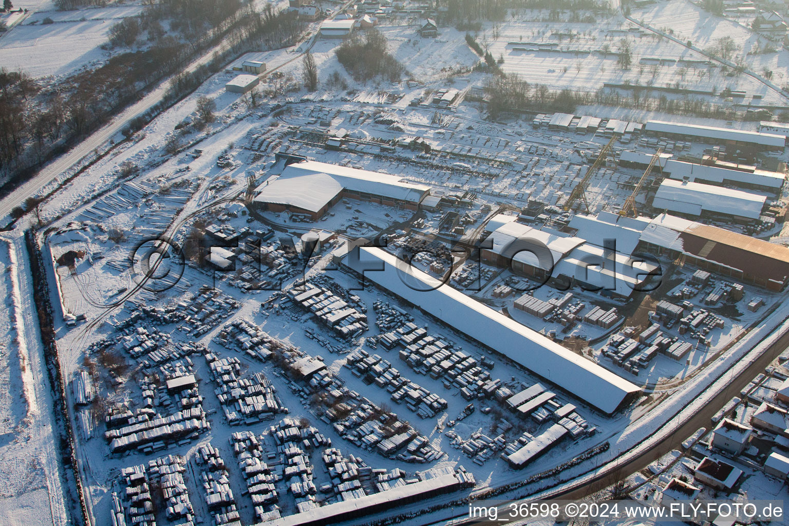 Aerial view of Mothern in the state Bas-Rhin, France