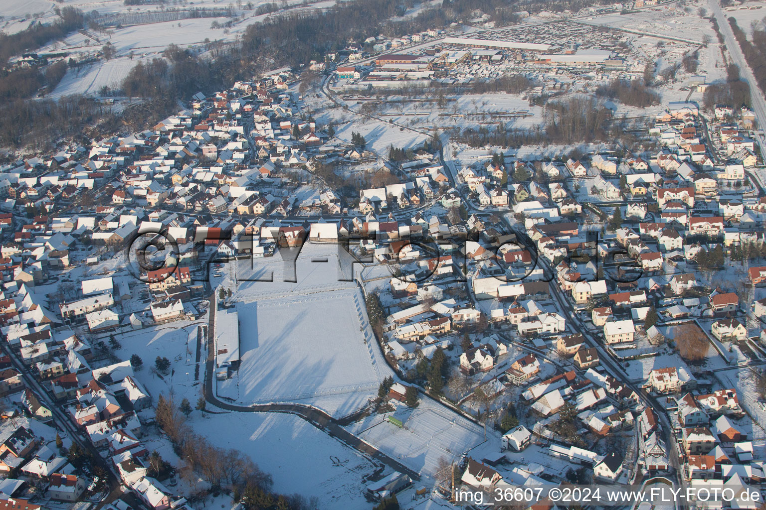 Mothern in the state Bas-Rhin, France seen from above