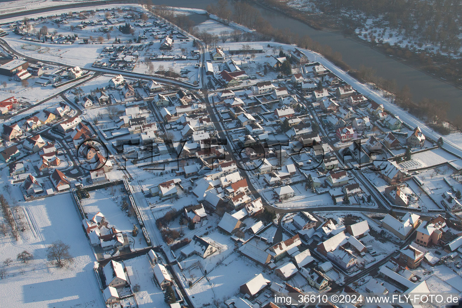 Munchhausen in the state Bas-Rhin, France seen from above