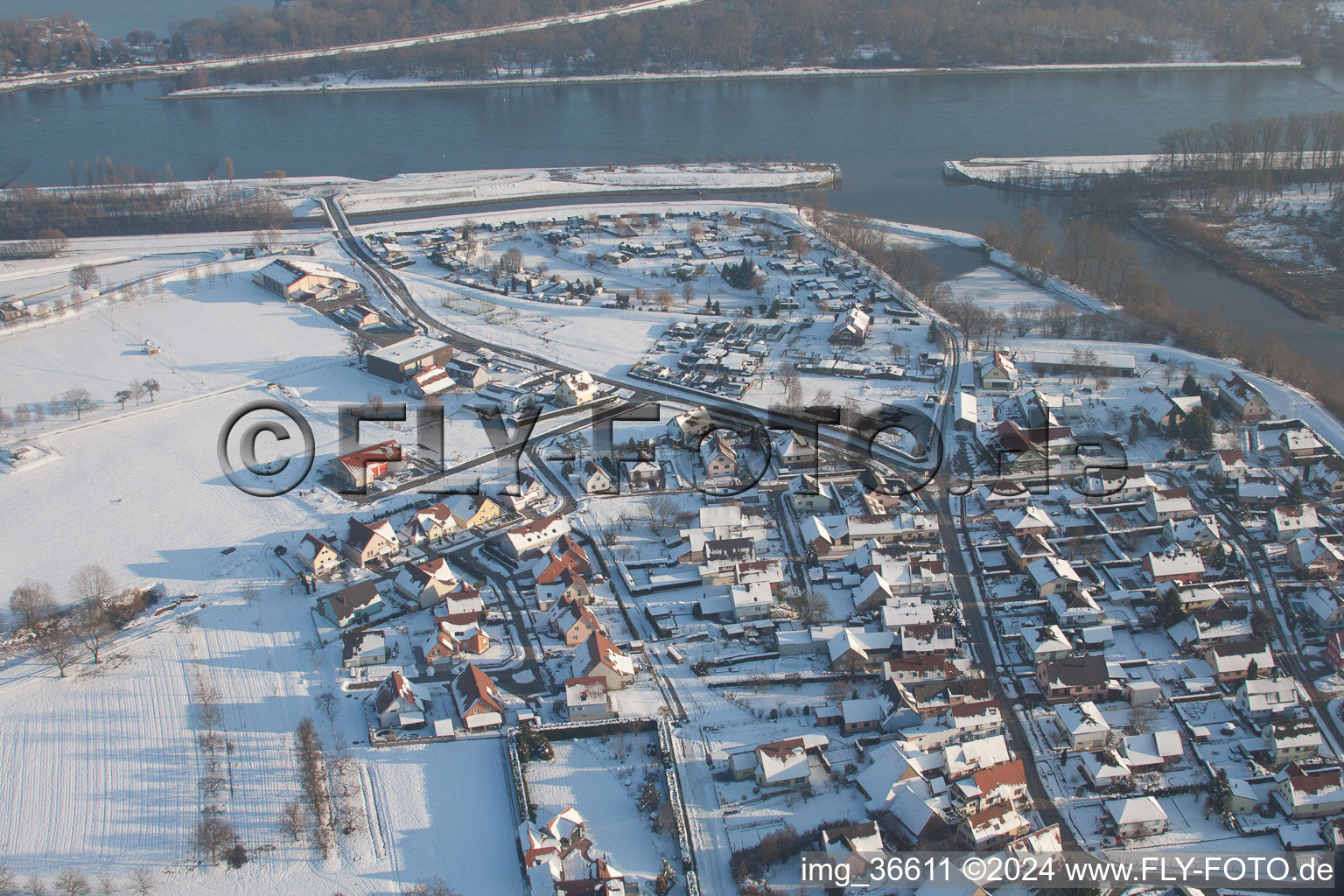 Munchhausen in the state Bas-Rhin, France from the plane