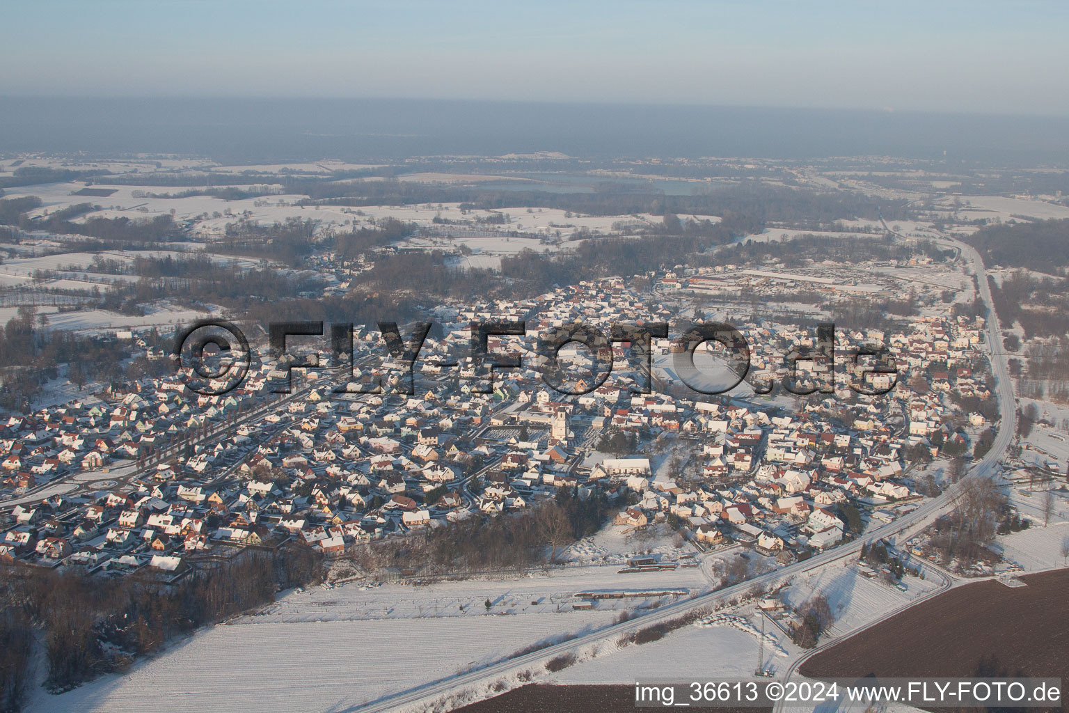 Mothern in the state Bas-Rhin, France from the plane