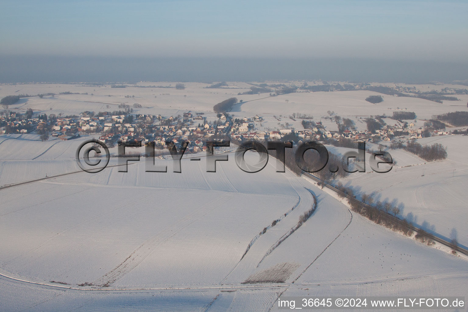 Wintzenbach in the state Bas-Rhin, France from the drone perspective