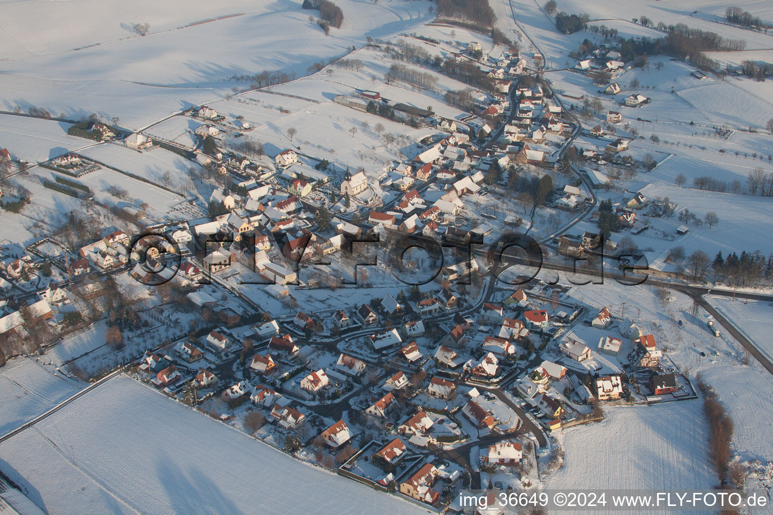 Wintzenbach in the state Bas-Rhin, France from a drone