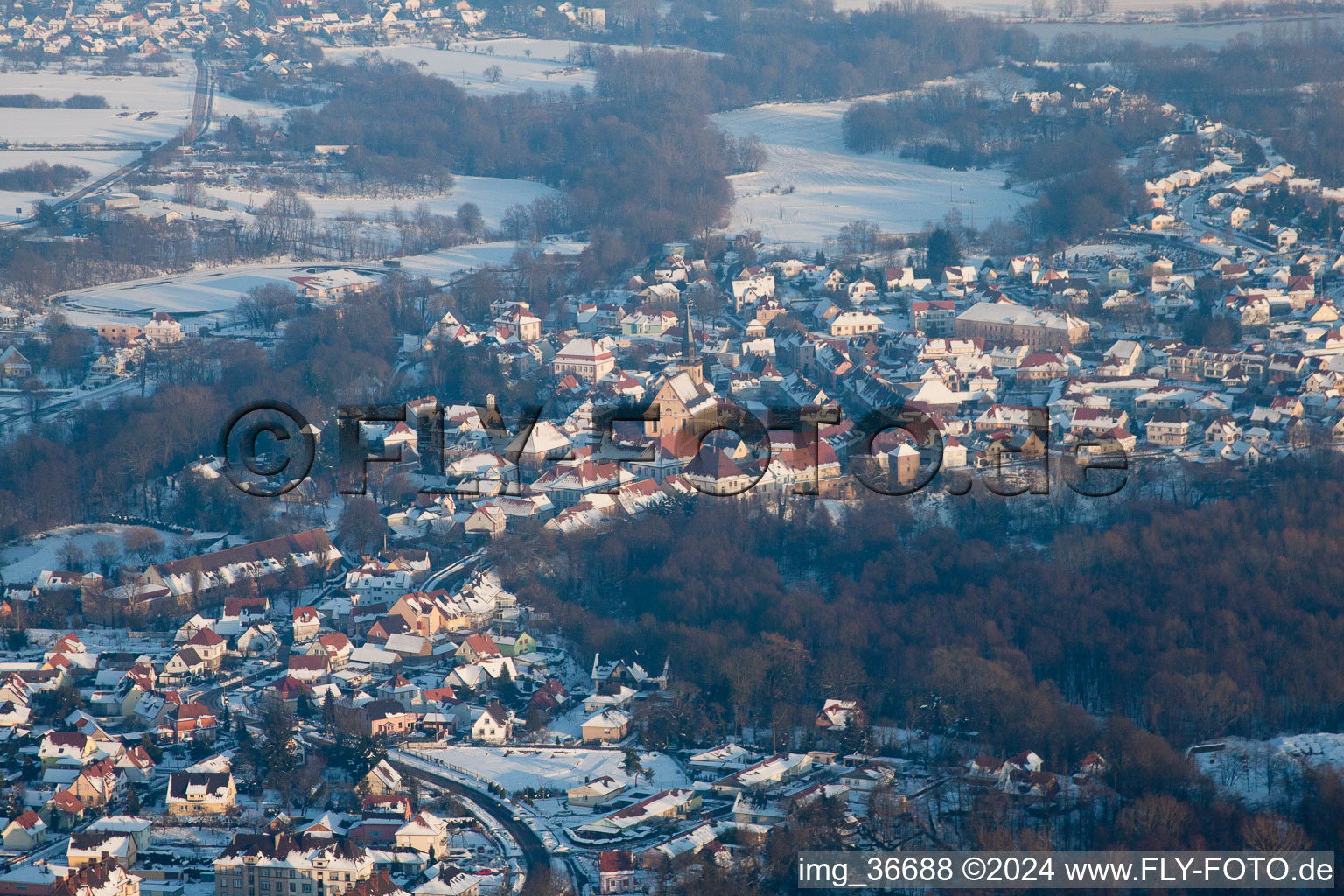 Lauterbourg in the state Bas-Rhin, France from the plane