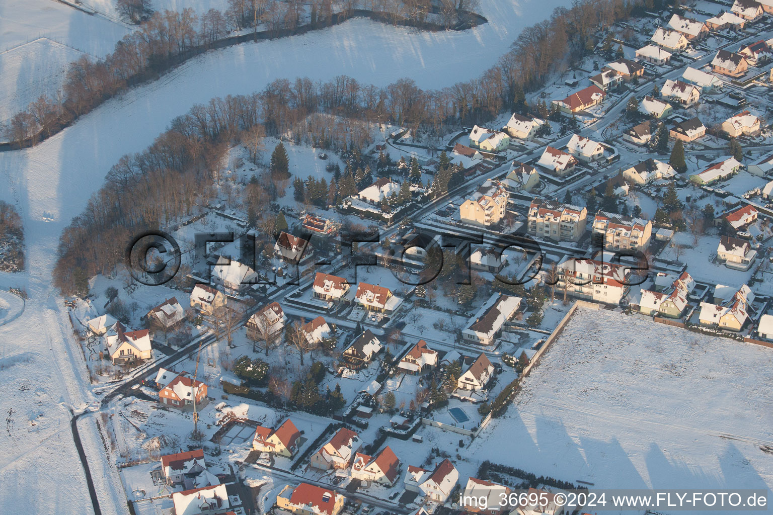 Drone recording of Lauterbourg in the state Bas-Rhin, France