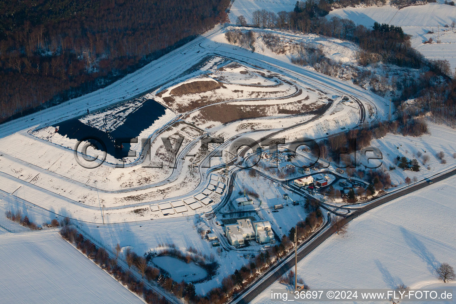 District landfill in Scheibenhardt in the state Rhineland-Palatinate, Germany out of the air