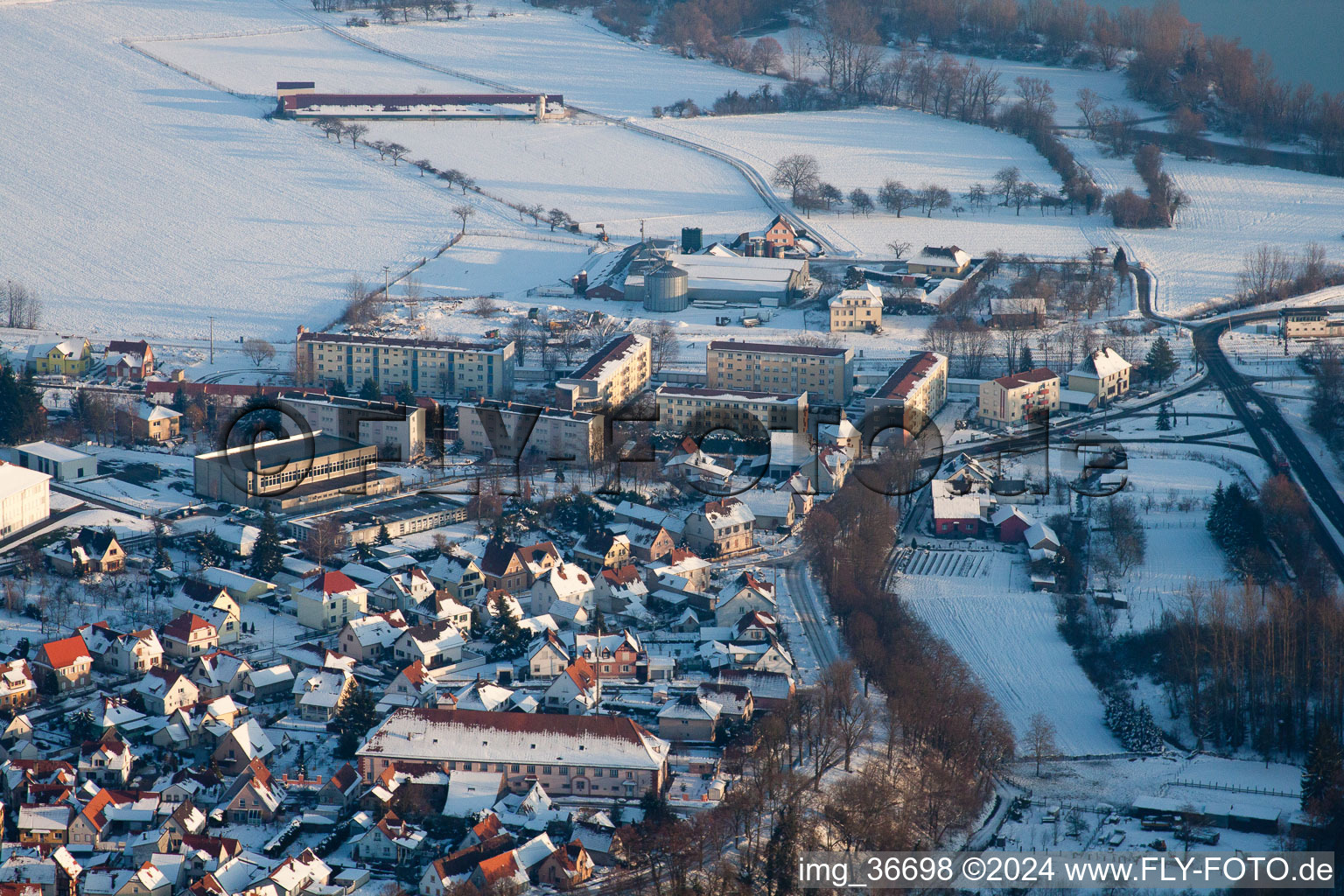 Drone image of Lauterbourg in the state Bas-Rhin, France