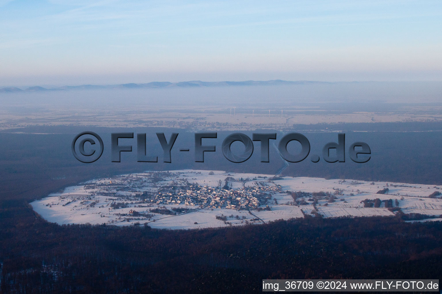 Bird's eye view of District Büchelberg in Wörth am Rhein in the state Rhineland-Palatinate, Germany