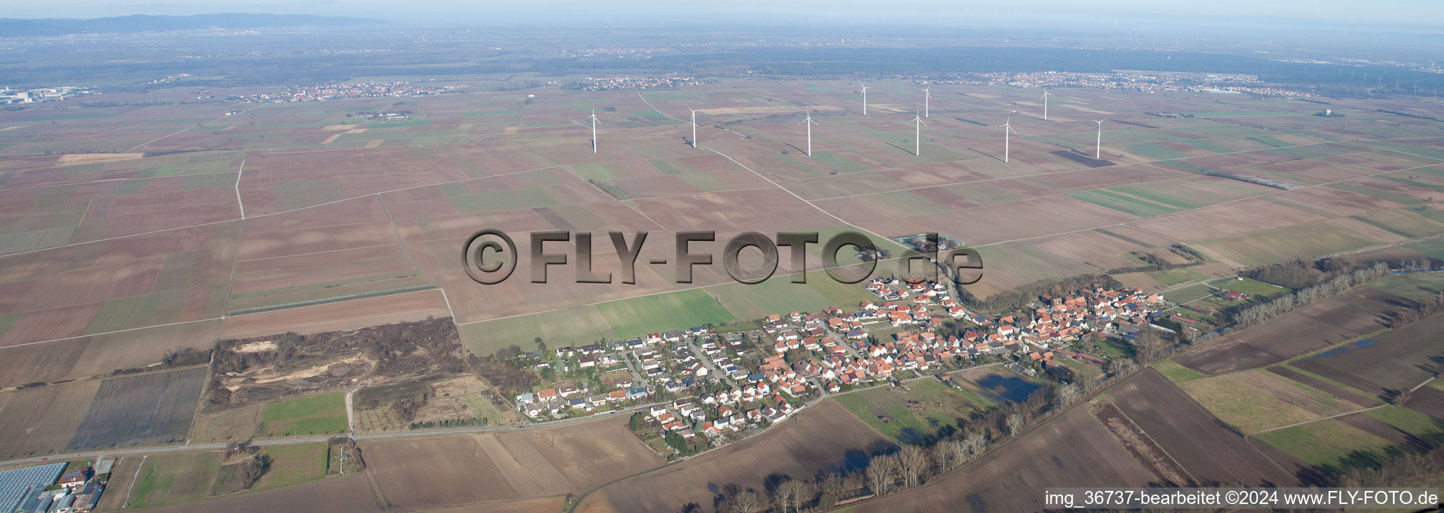 Herxheimweyher in the state Rhineland-Palatinate, Germany from above