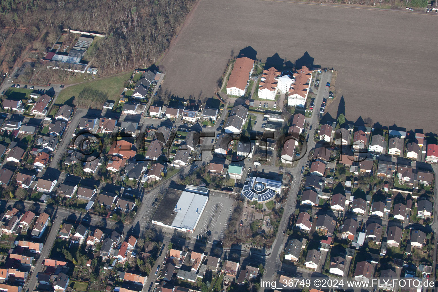 Bellheim in the state Rhineland-Palatinate, Germany viewn from the air