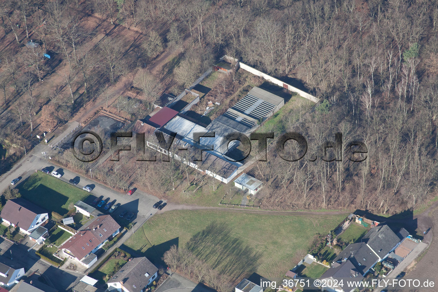 Drone recording of Bellheim in the state Rhineland-Palatinate, Germany