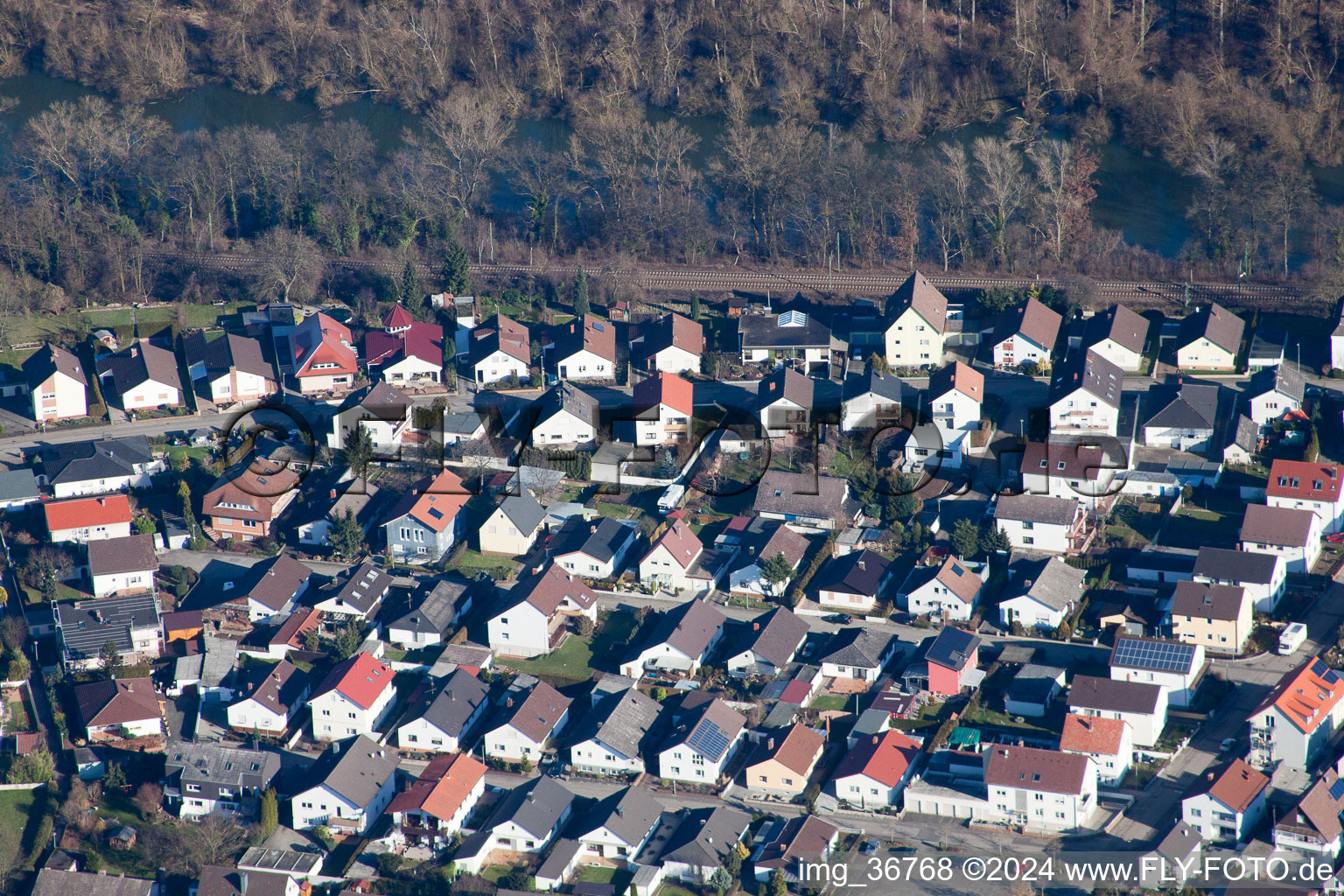 Lingenfeld in the state Rhineland-Palatinate, Germany from above