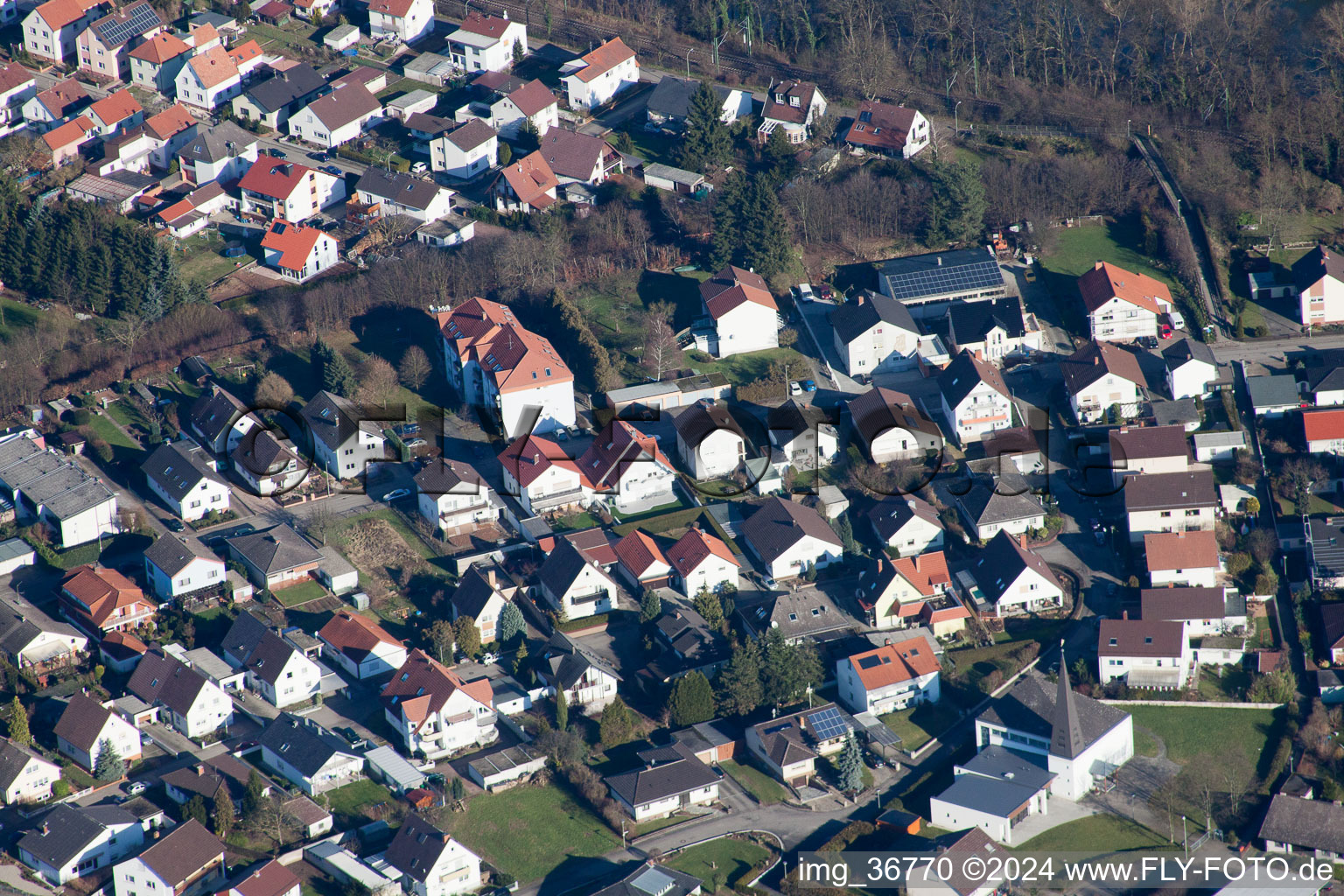 Lingenfeld in the state Rhineland-Palatinate, Germany from above