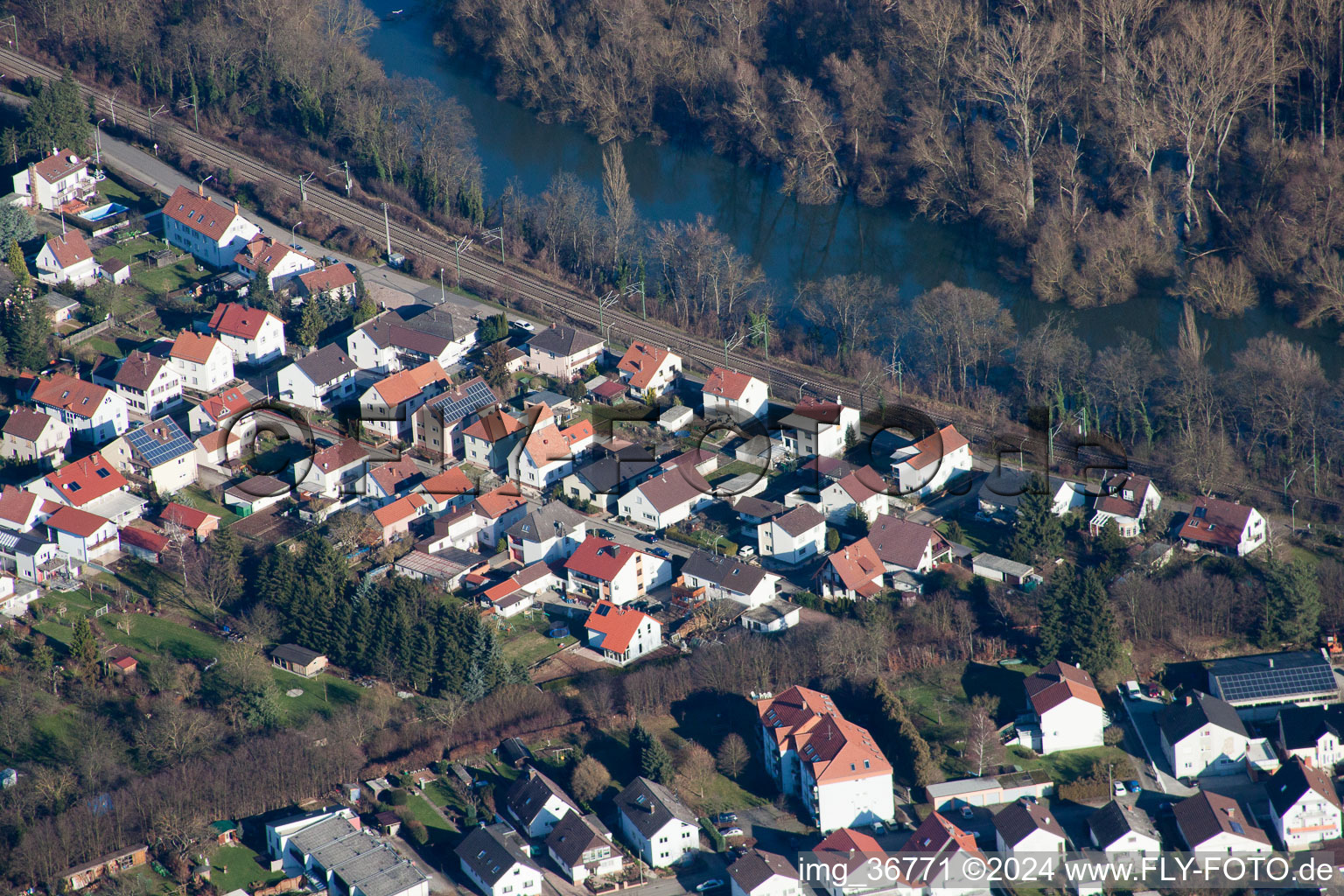 Lingenfeld in the state Rhineland-Palatinate, Germany out of the air