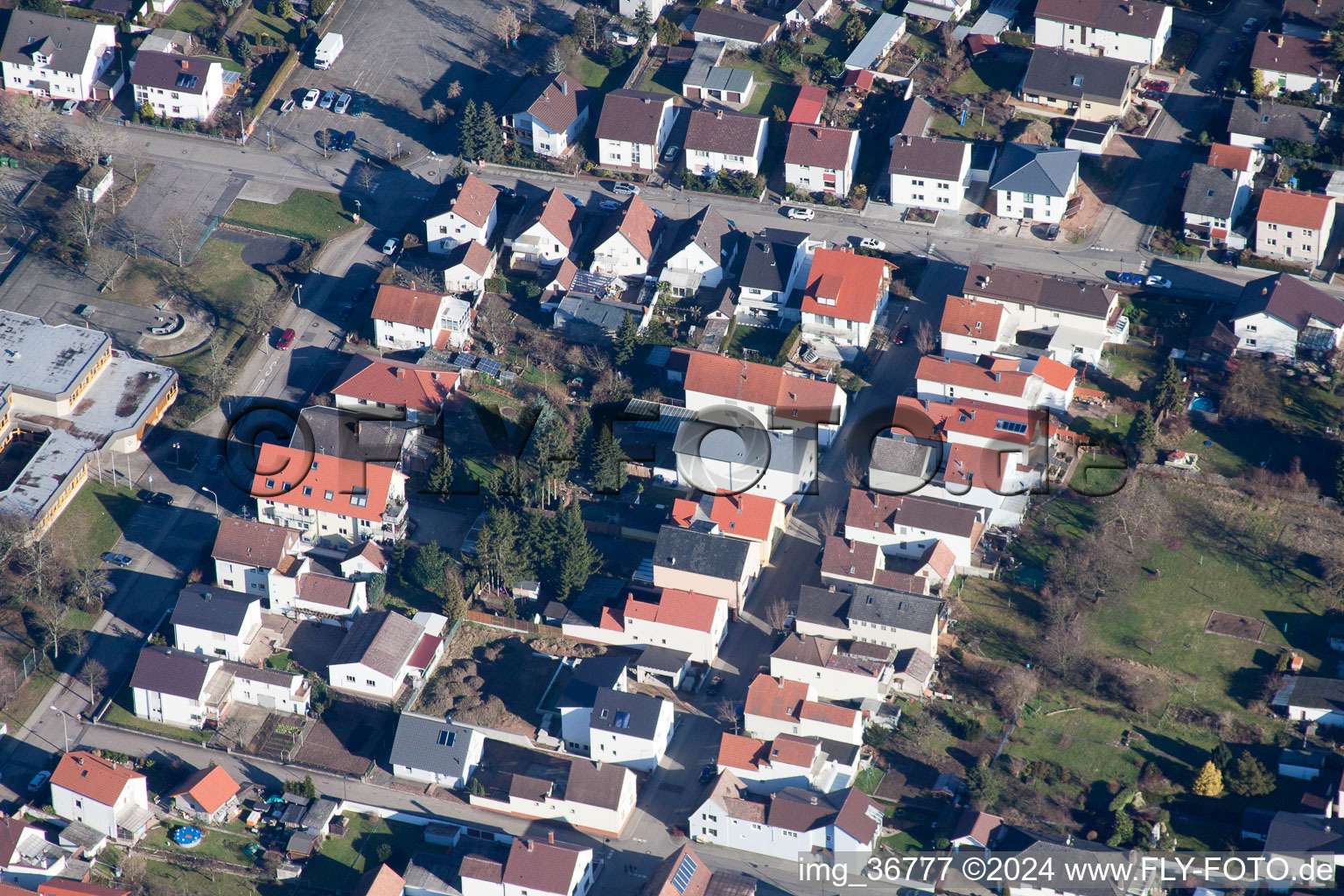 Drone image of Lingenfeld in the state Rhineland-Palatinate, Germany