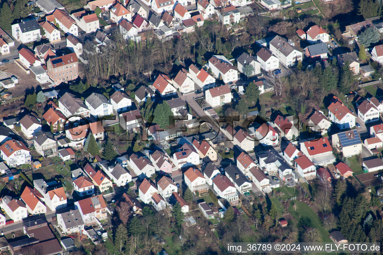 Drone image of Lingenfeld in the state Rhineland-Palatinate, Germany