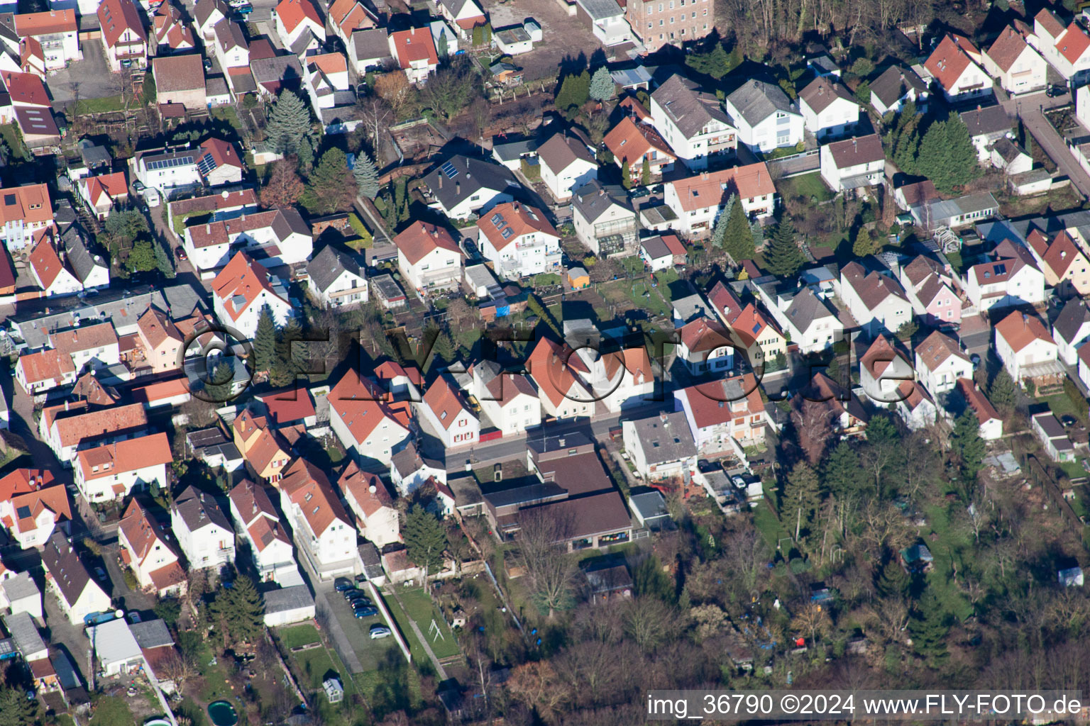 Drone recording of Lingenfeld in the state Rhineland-Palatinate, Germany