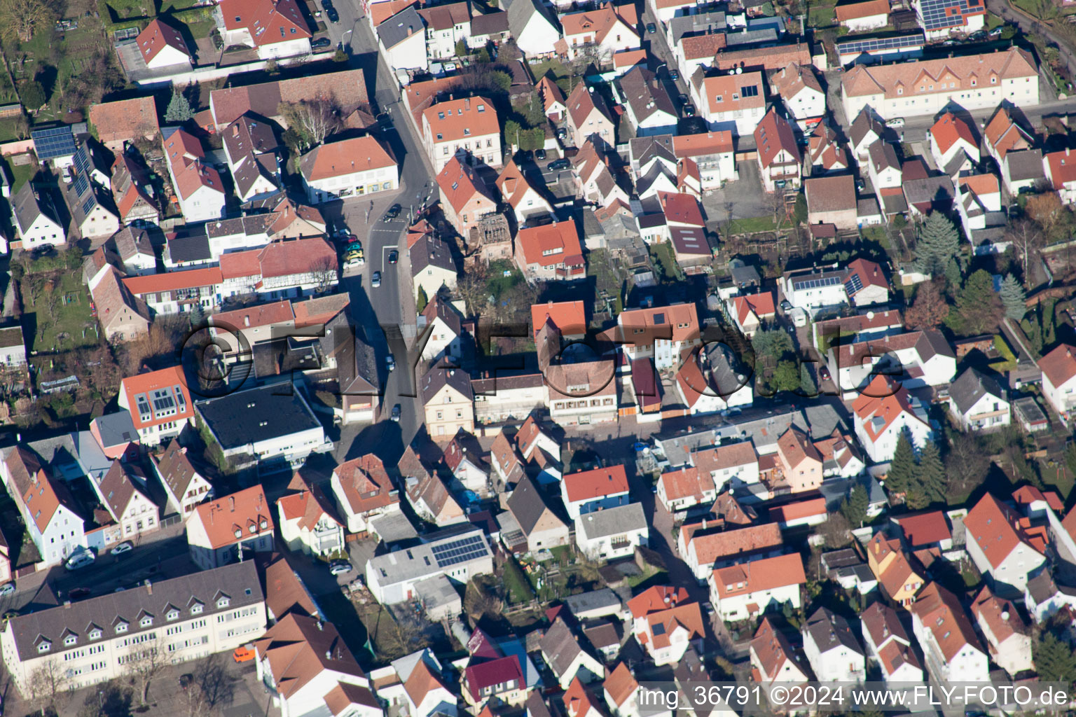 Drone image of Lingenfeld in the state Rhineland-Palatinate, Germany