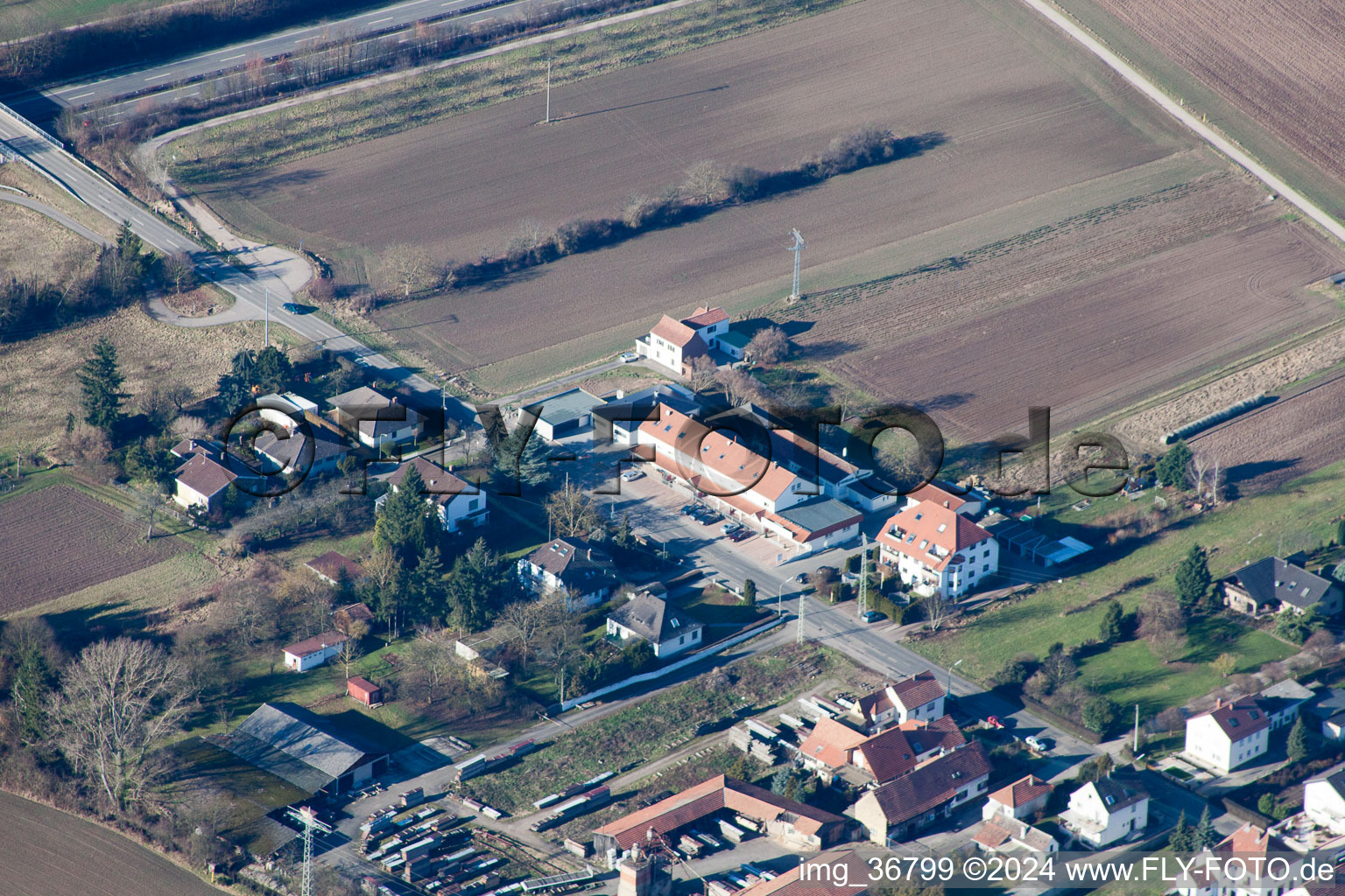 Neustadter Street in Lingenfeld in the state Rhineland-Palatinate, Germany