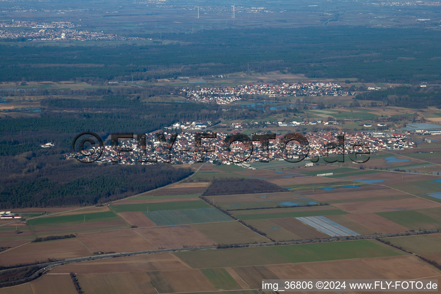 Bird's eye view of Harthausen in the state Rhineland-Palatinate, Germany