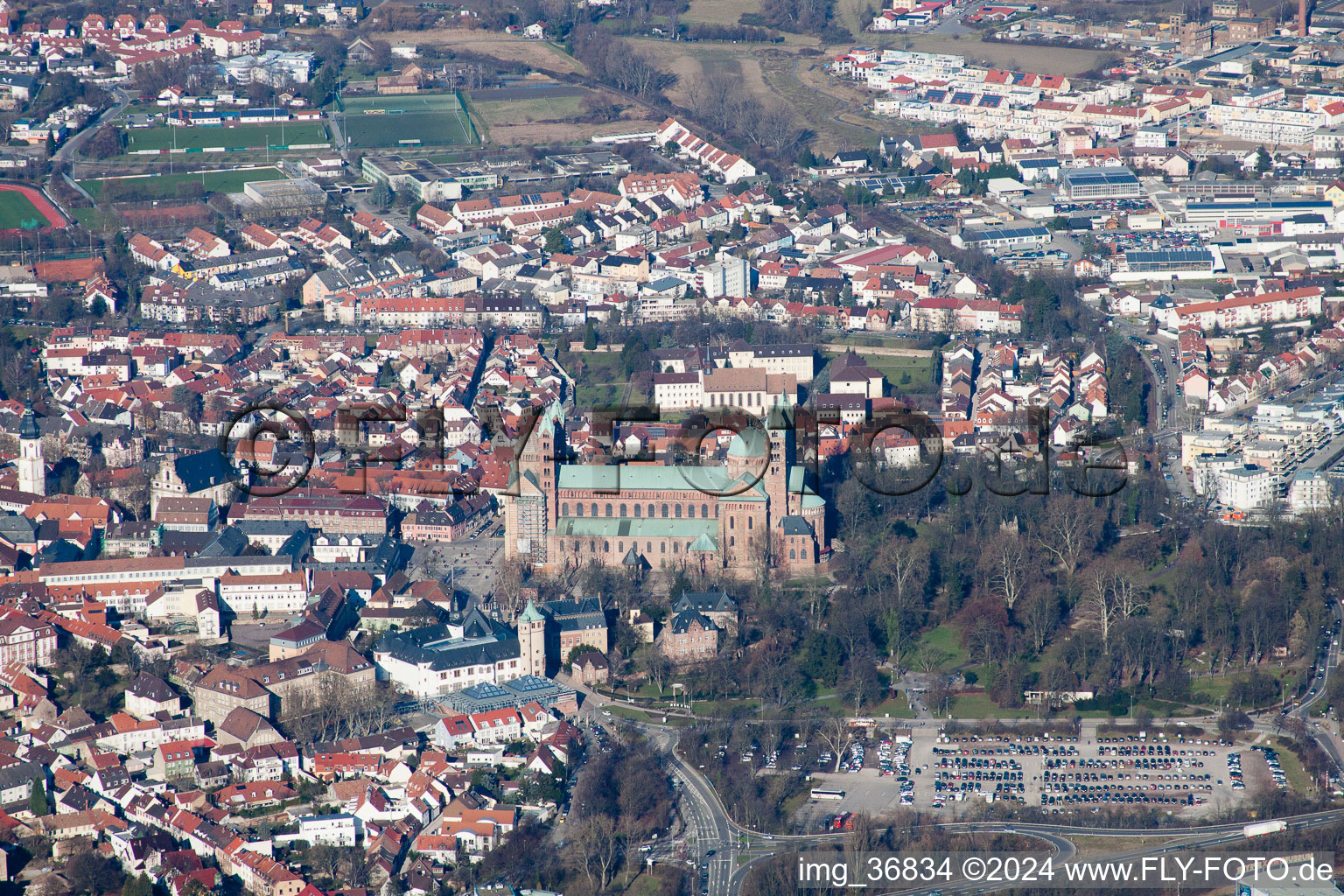 Speyer in the state Rhineland-Palatinate, Germany from a drone