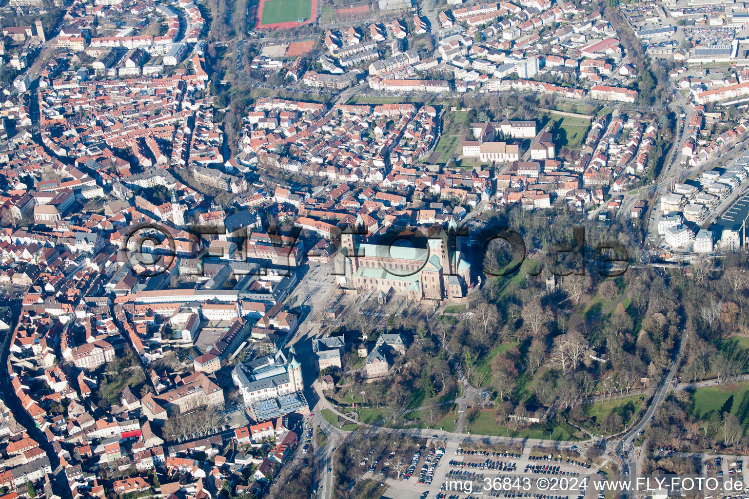 Aerial photograpy of Speyer in the state Rhineland-Palatinate, Germany